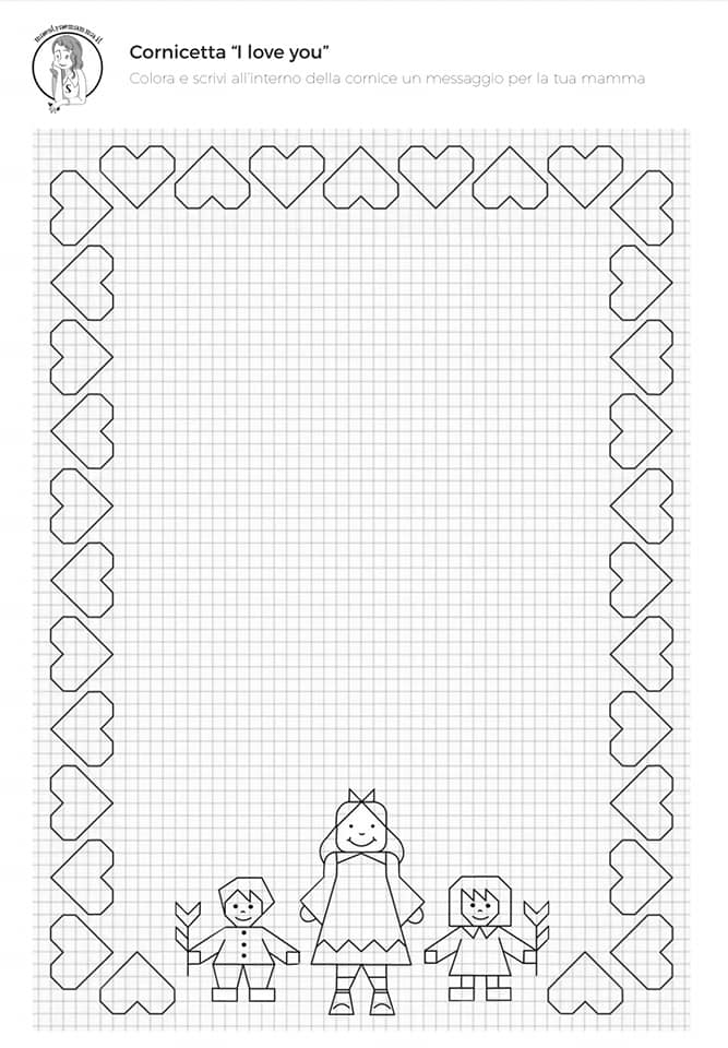 cornicetta-disegno-geometrico-festa-della-mamma-scuola-primaria-per-bambini-in-bianco-e-nero