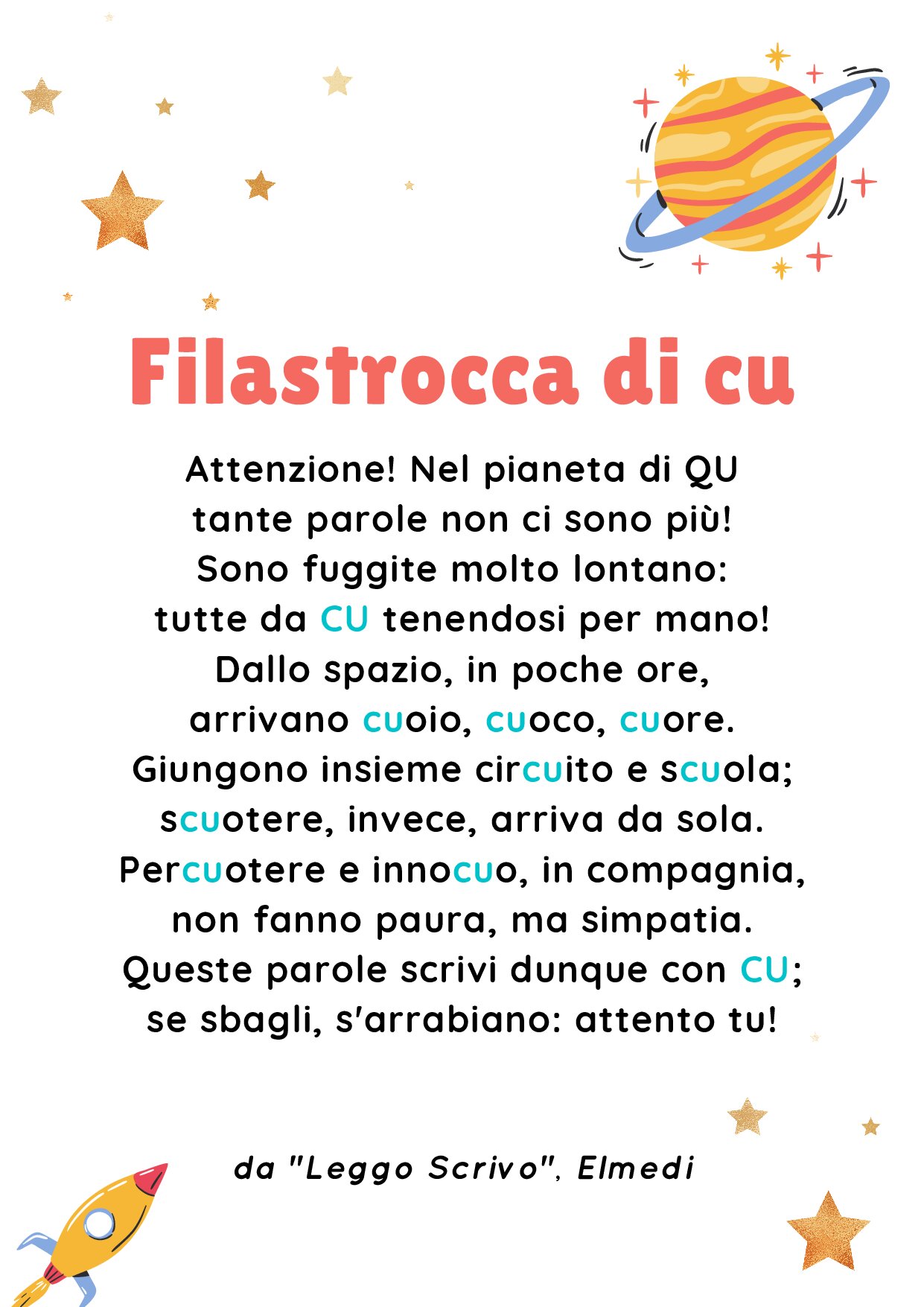 PDF per scaricare la filastrocca di cu