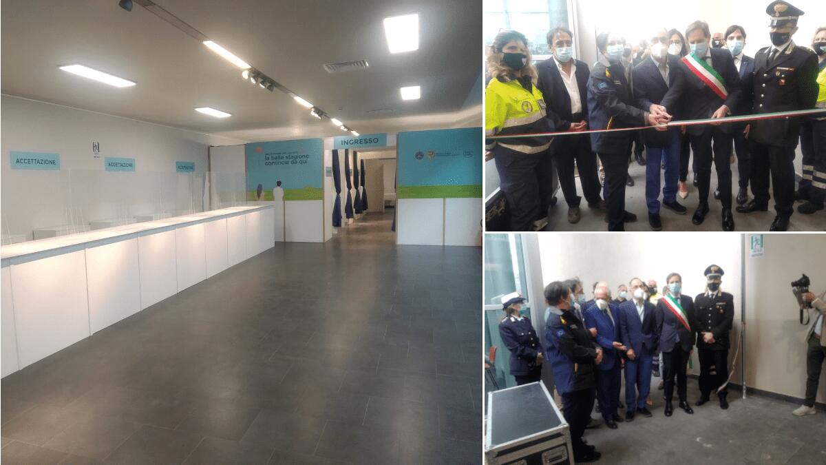 Misterbianco, inaugurato centro vaccinale nell’auditorium Nelson Mandela: 20 box per 500 dosi giornaliere - 