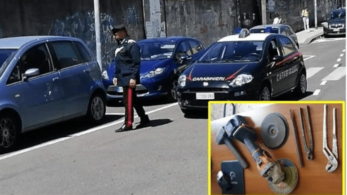 Acireale: attrezzato di smerigliatrice taglia catalizzatore sotto l’auto, gli agenti lo aiutano ad uscire - 