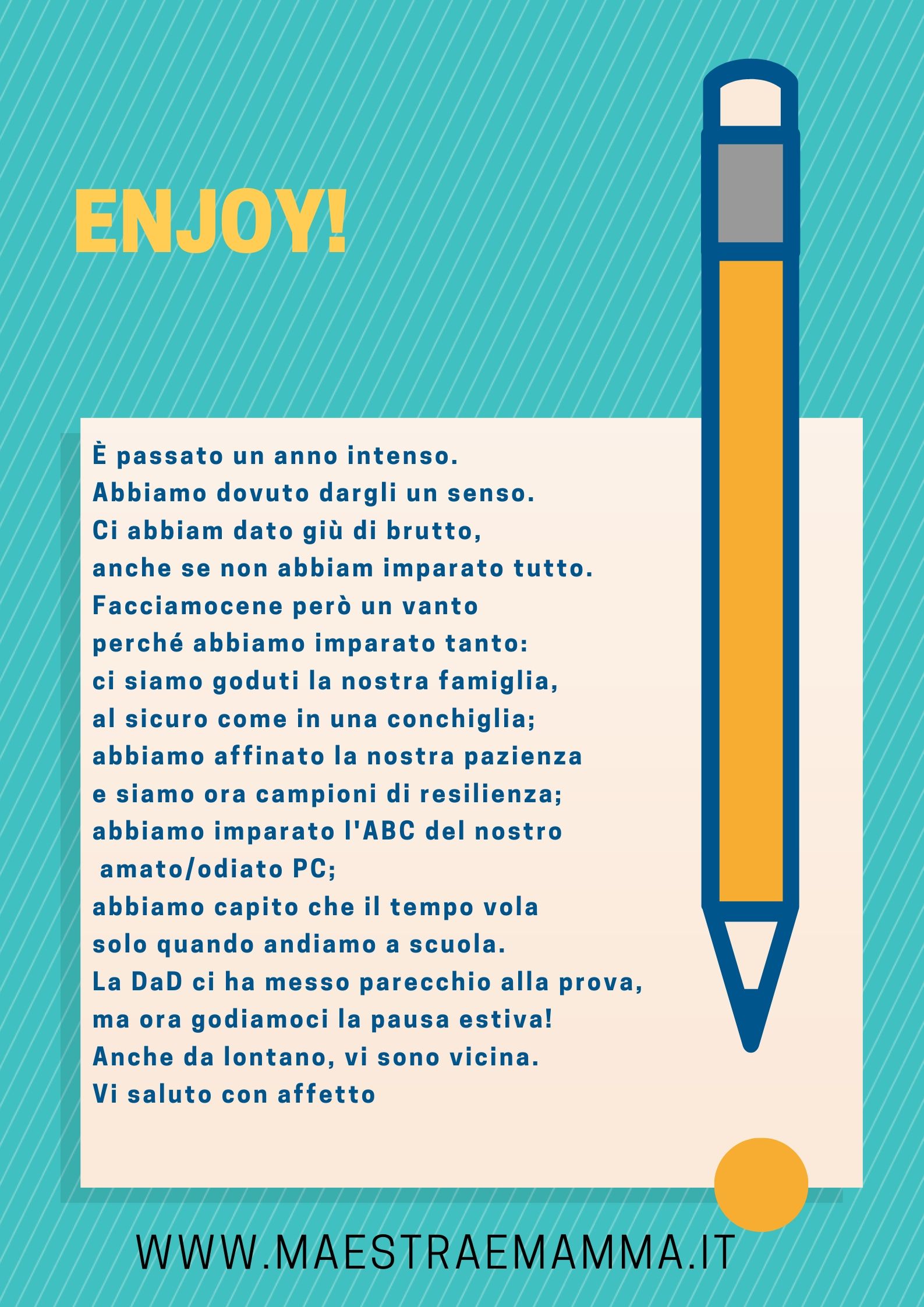 poesia fine anno maestra cristina