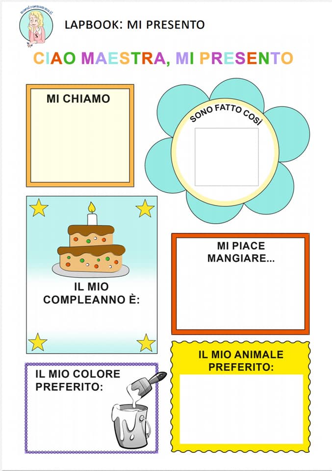 ciao maestra mi presento lapbook progetto continuità