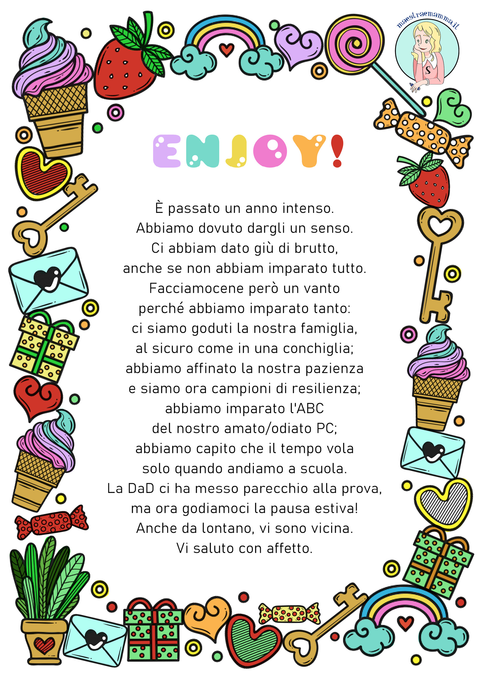 saluto agli alunni di quinta elementare