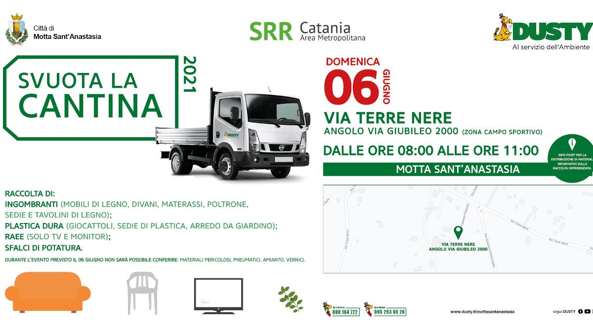 Motta Sant’Anastasia: domenica l’iniziativa “Svuota la cantina” per la raccolta straordinaria dei rifiuti ingombranti - 