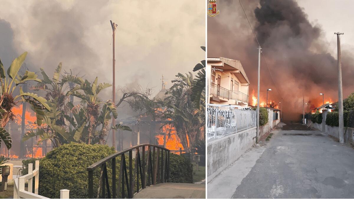 Emergenza incendi: foto e video della Polizia, il soccorso nei quartieri periferici e alla Plaia - 