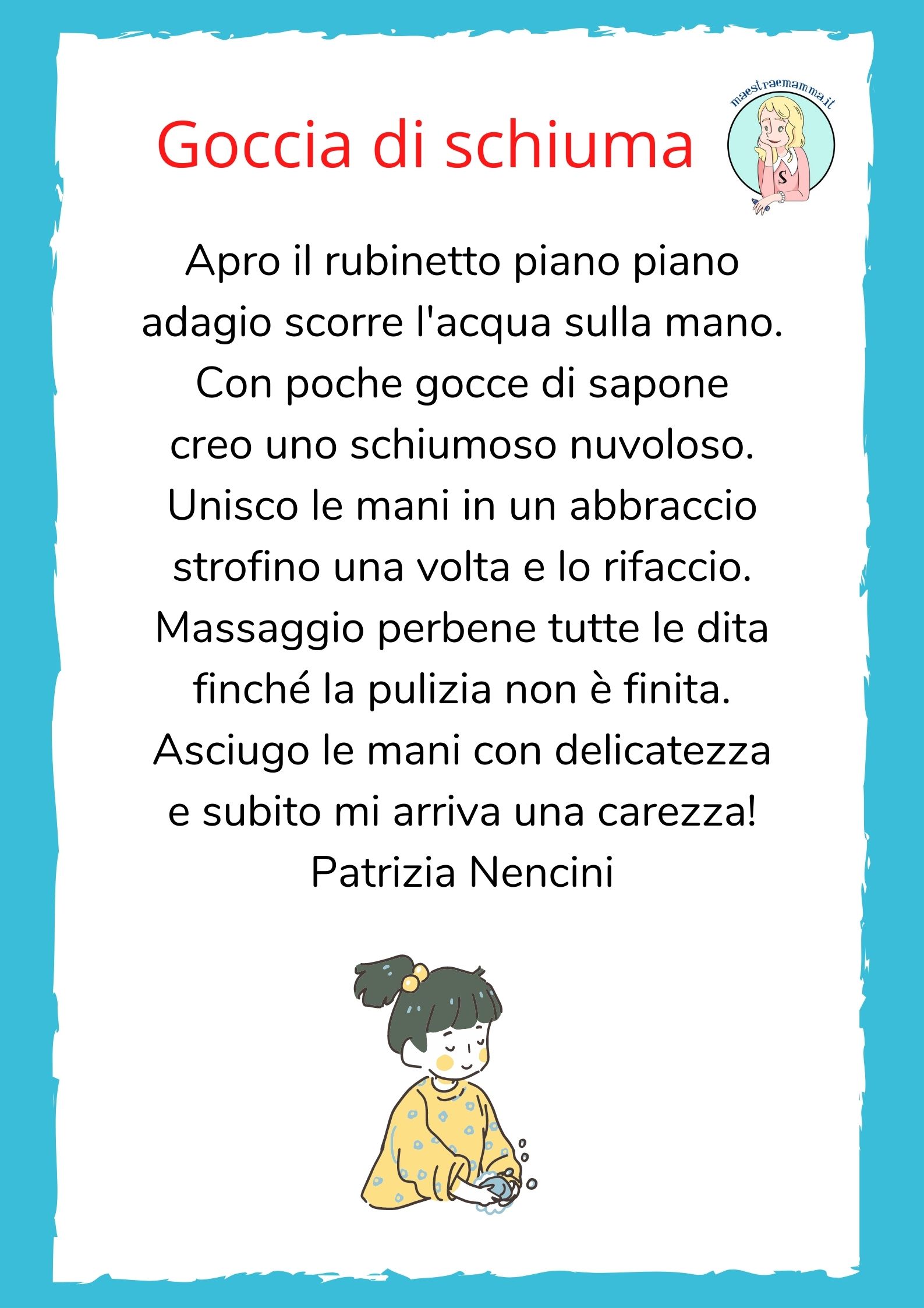 "Goccia di schiuma" - Filastrocca per lavare le mani