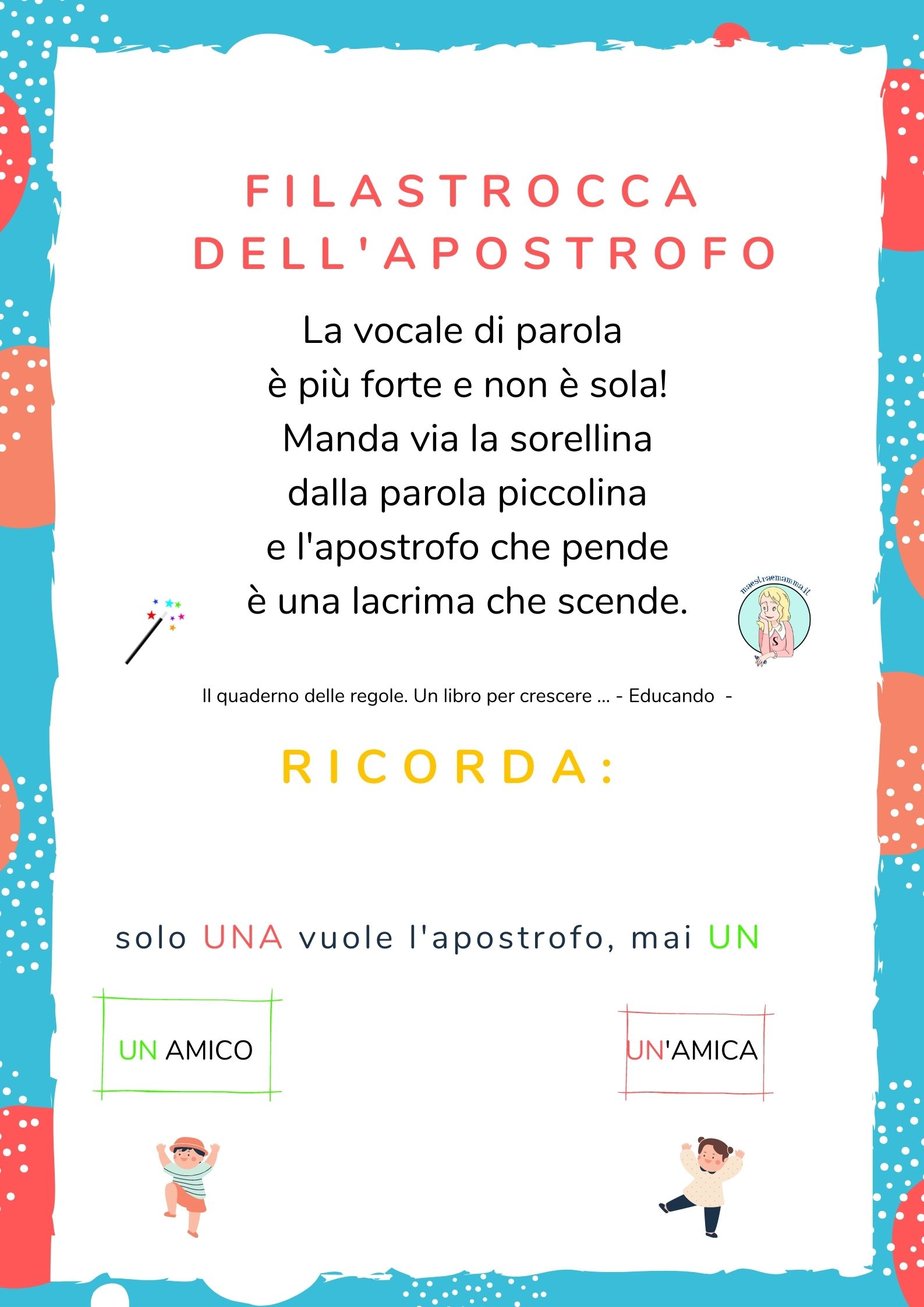 Poesie e filastrocche sull’apostrofo