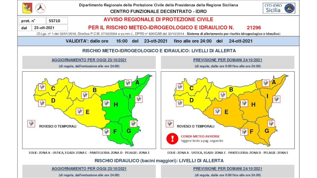 Protezione Civile comunica l’allerta meteo arancione per le prossime 24/36 ore (I DETTAGLI) - 