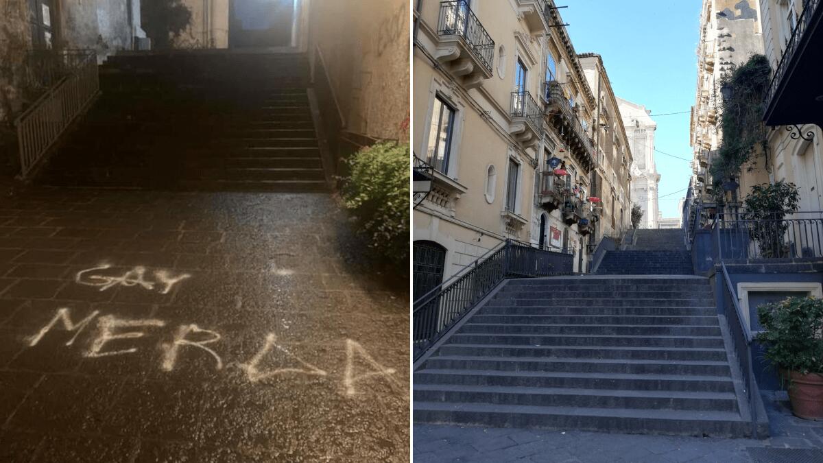 Scritta contro omosessuali scalinata Alessi, Arcigay: «Legge Zan importante. Non ci faremo intimidire» (I FATTI) - 