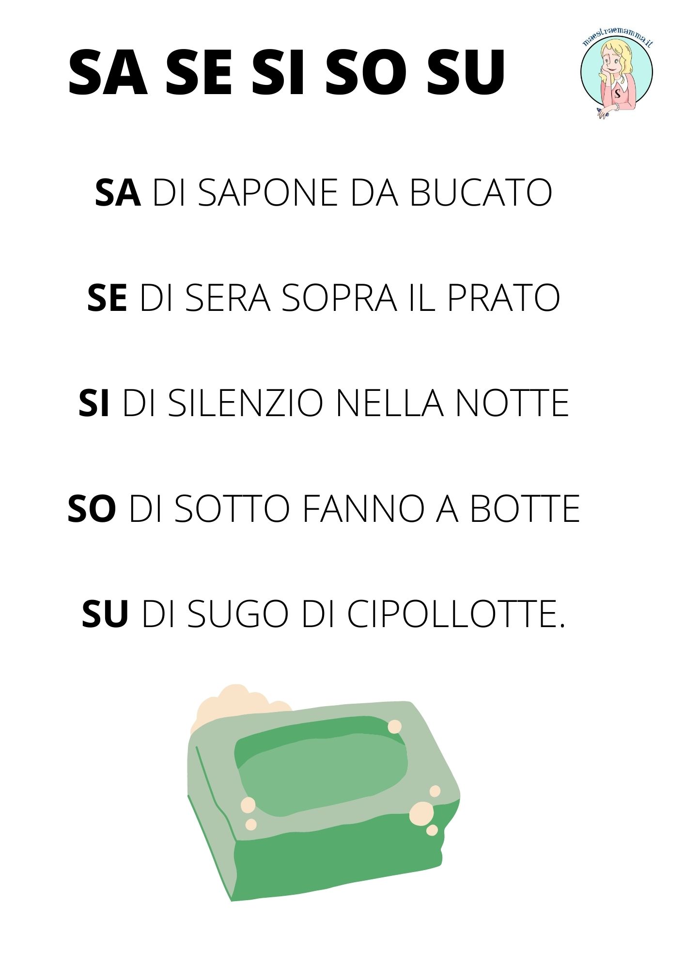 poesia divisione sillabe sa se si so su