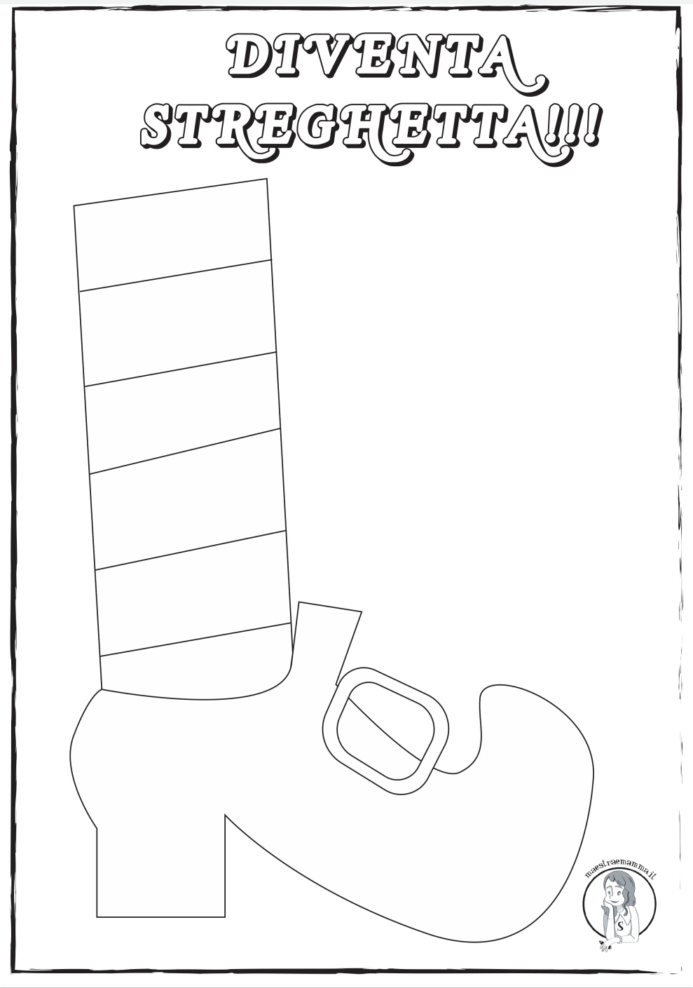scarpe da strega Disegni e sagome per Halloween per bambini