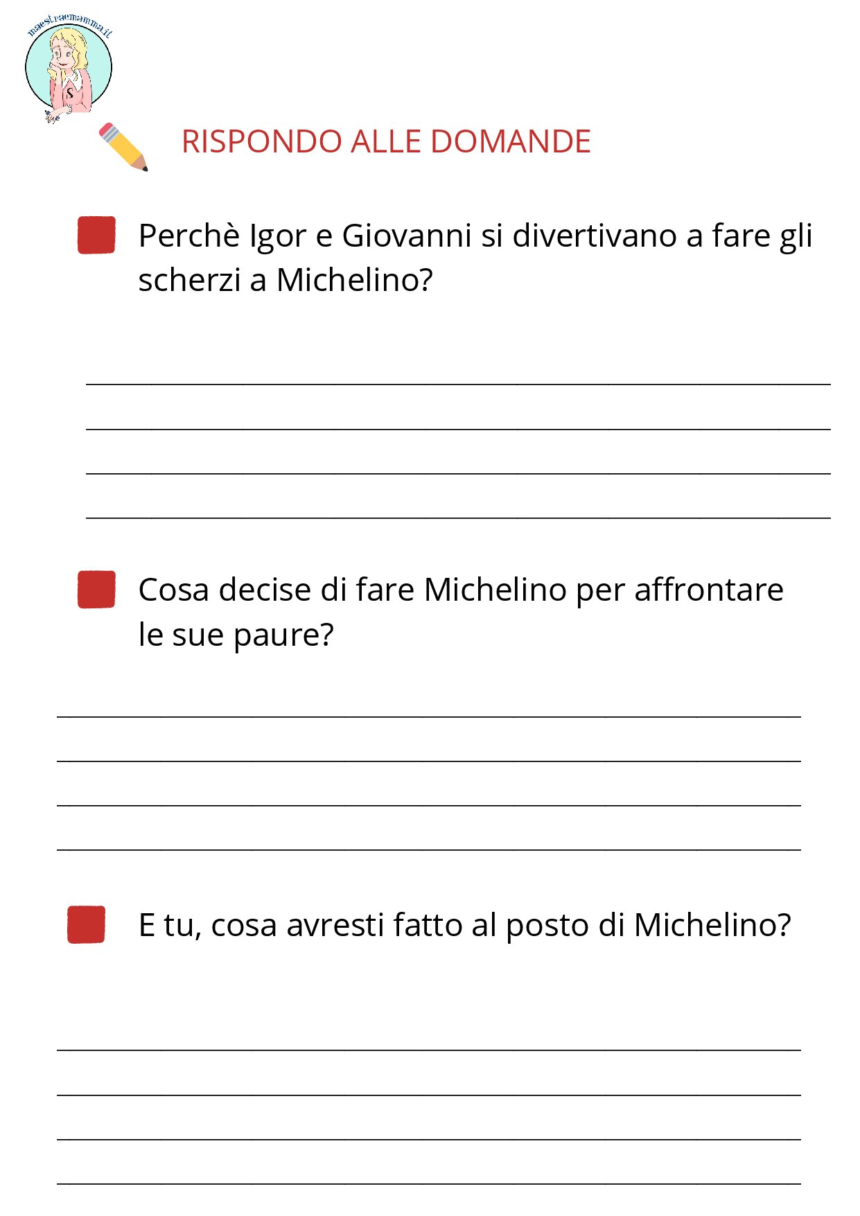 IL FANTASMA FIFONE DOMANDE DI COMPRENSIONE