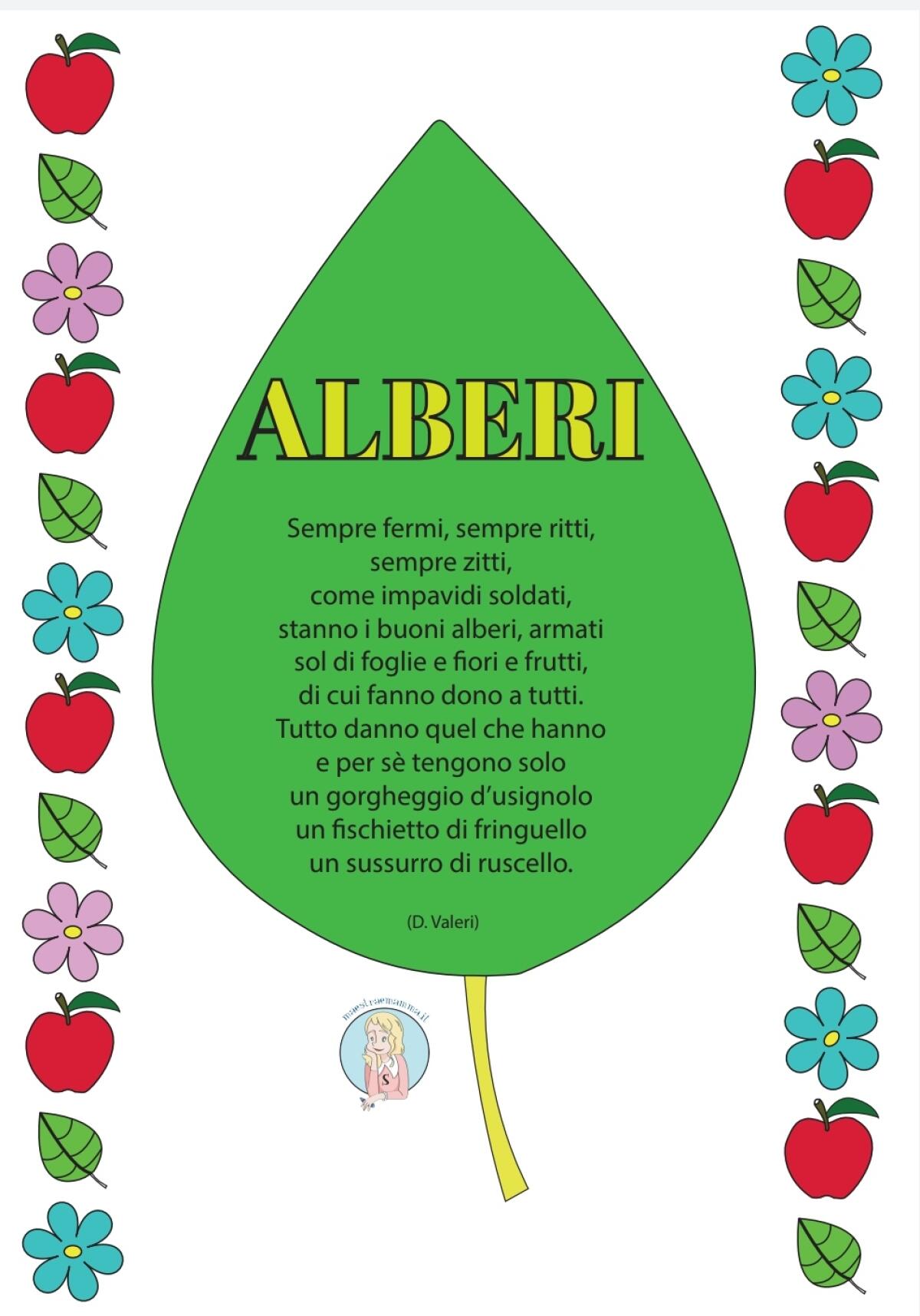 Poesia di D. Valeri per la festa degli alberi scuola primaria - 