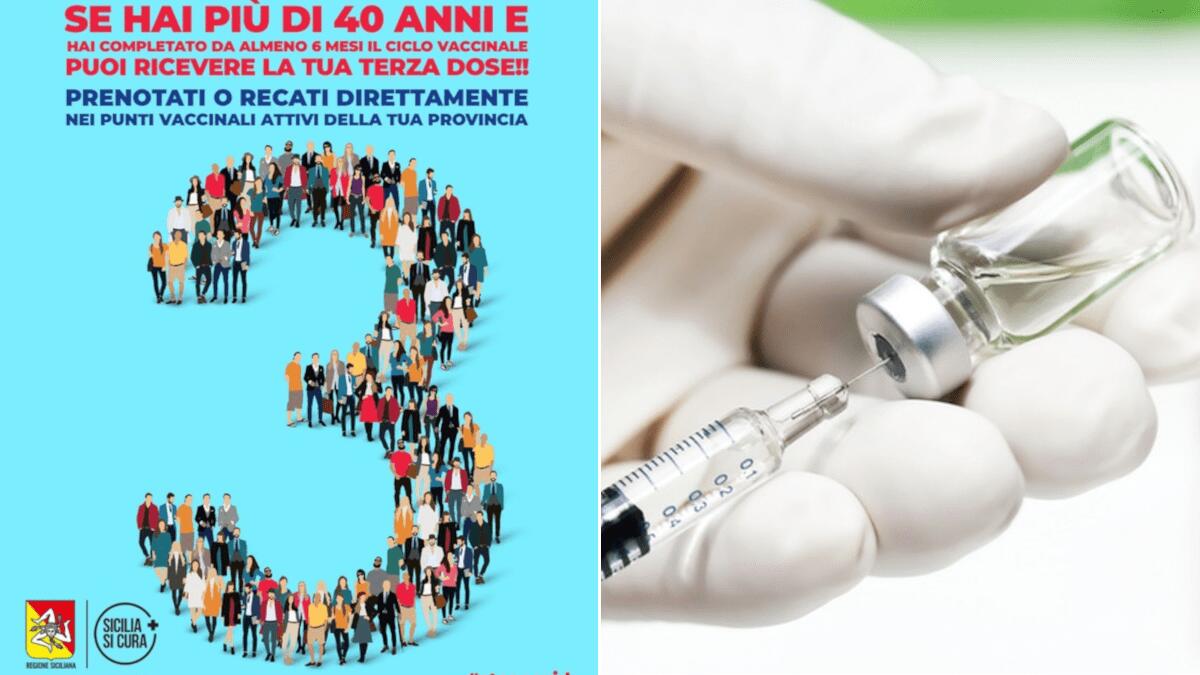 Regione Siciliana e vaccini: scatta la terza dose per il target 40-59 anni - 