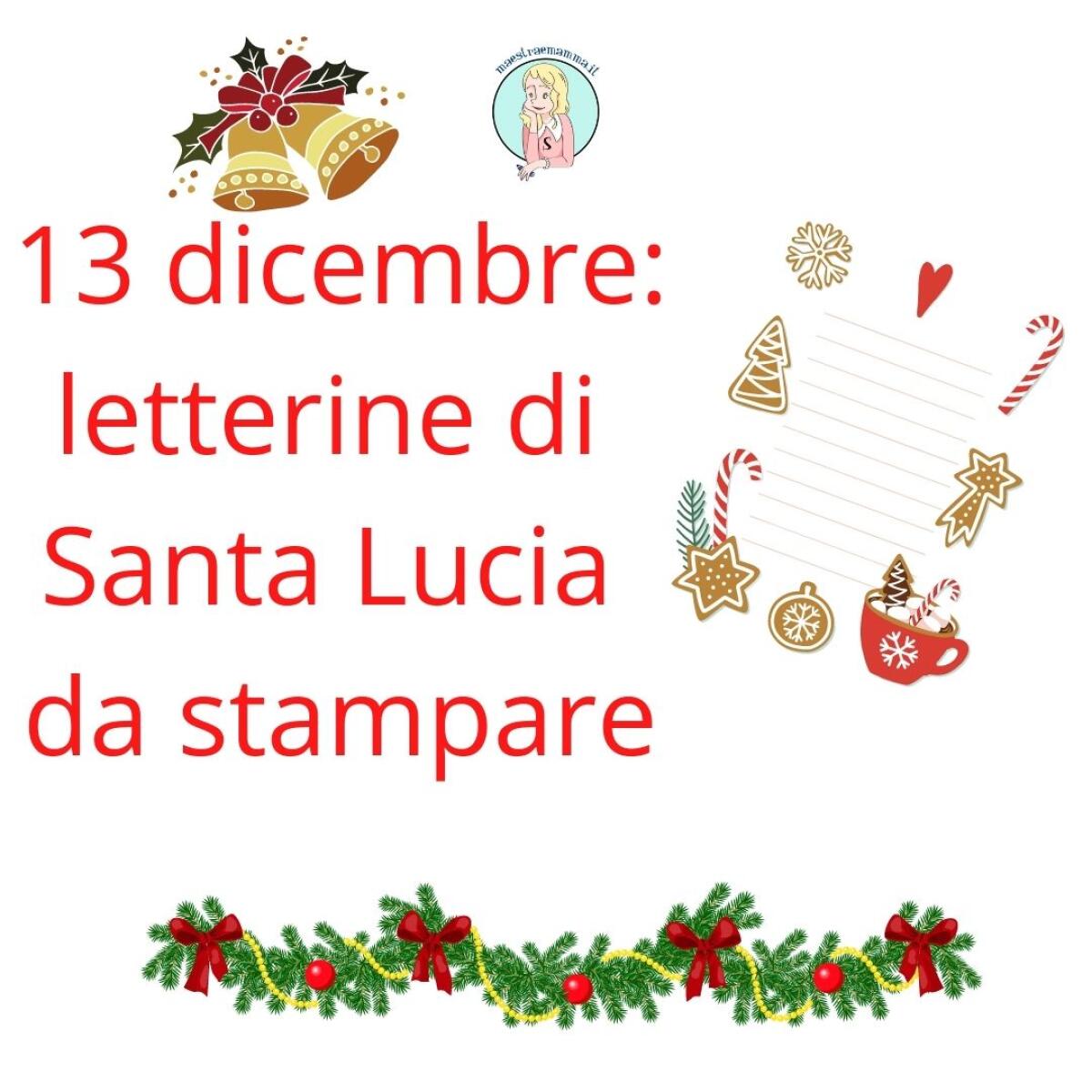 Lettera per Santa Lucia da stampare - 