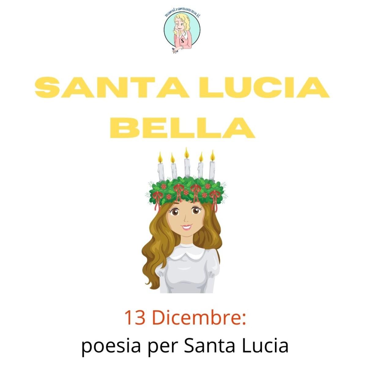 Poesia e disegno di Santa Lucia per bambini - 