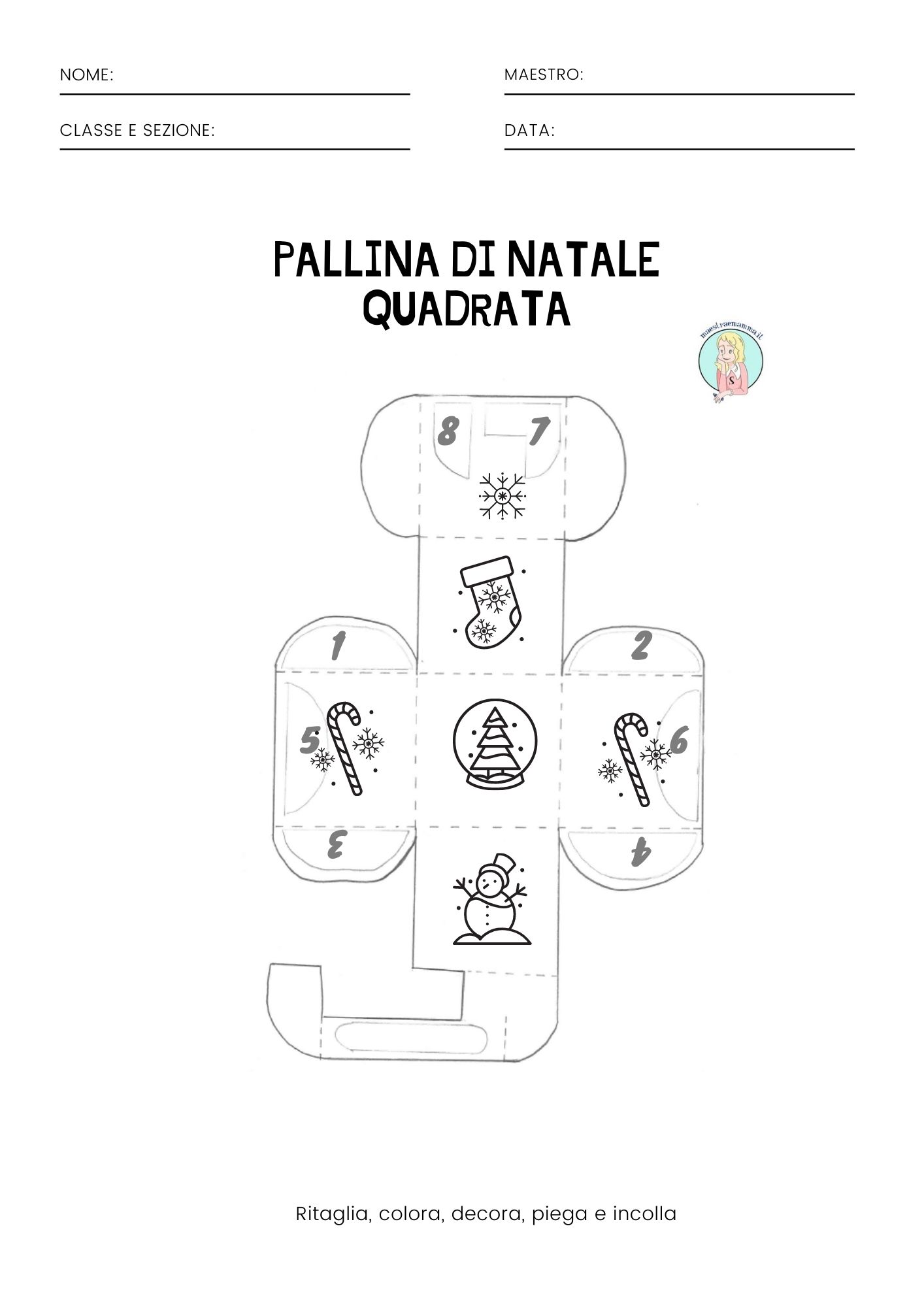 Pallina di Natale quadrata