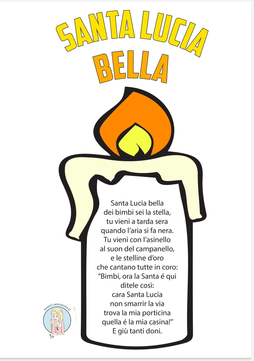 poesia Santa Lucia bella per bambini