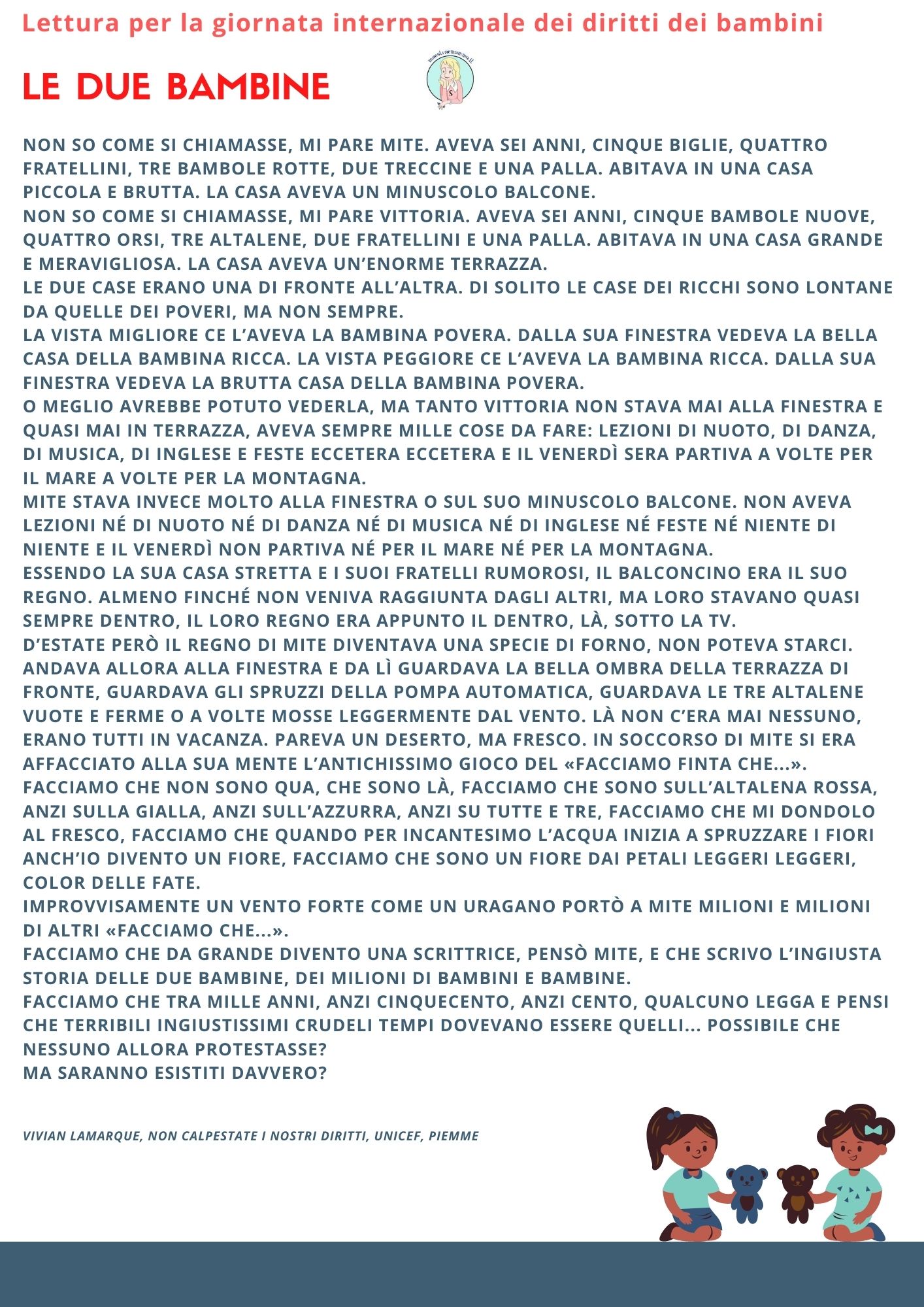 lettura diritti dei bambini
