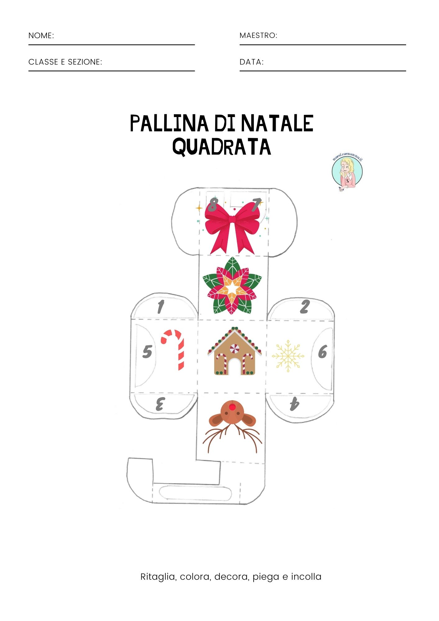 Pallina di Natale quadrata