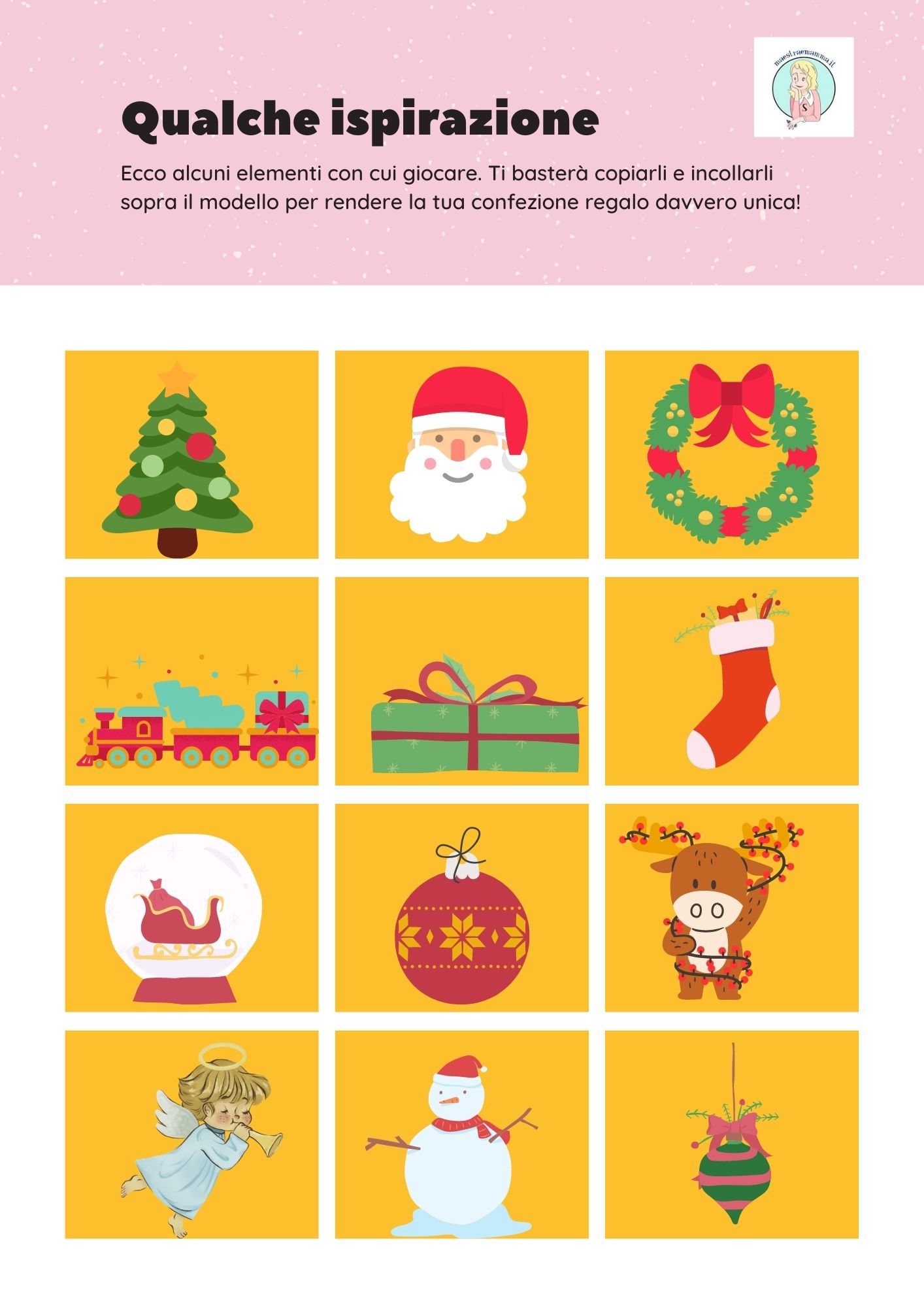 quadrato di natale per creare una confezione di natale fai da te