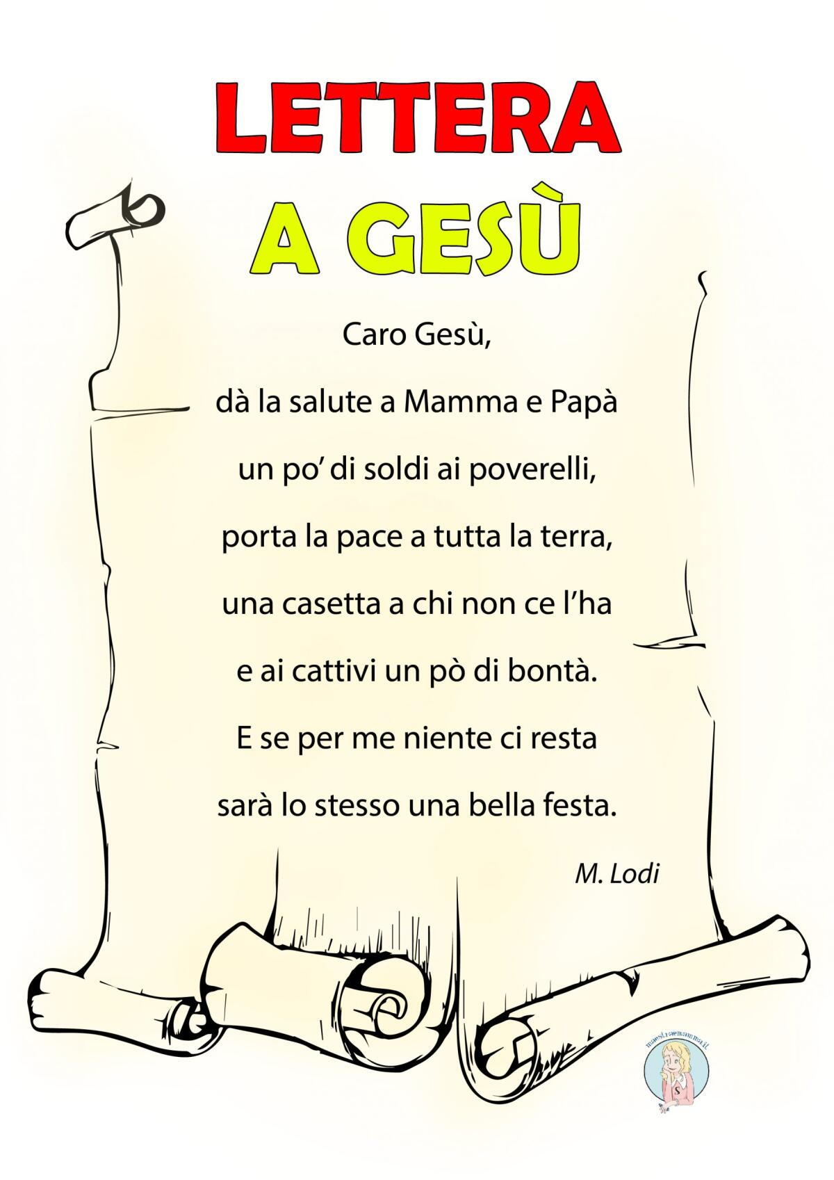 Lettera a Gesù - poesia di Mario Lodi - 