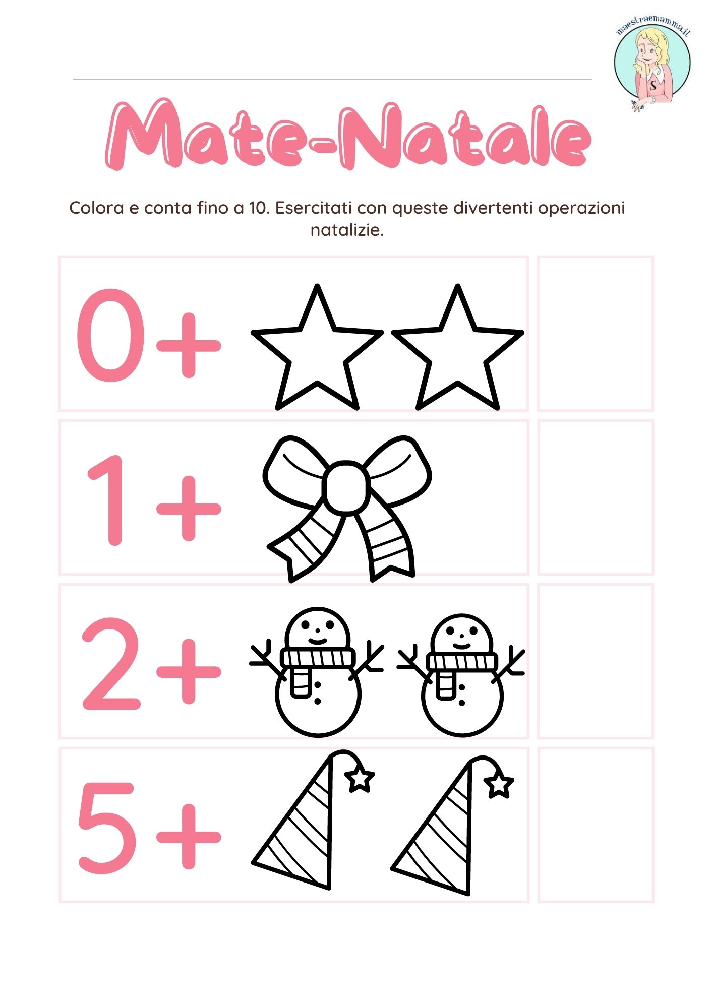 Matematica natalizia in classe prima (addizioni)