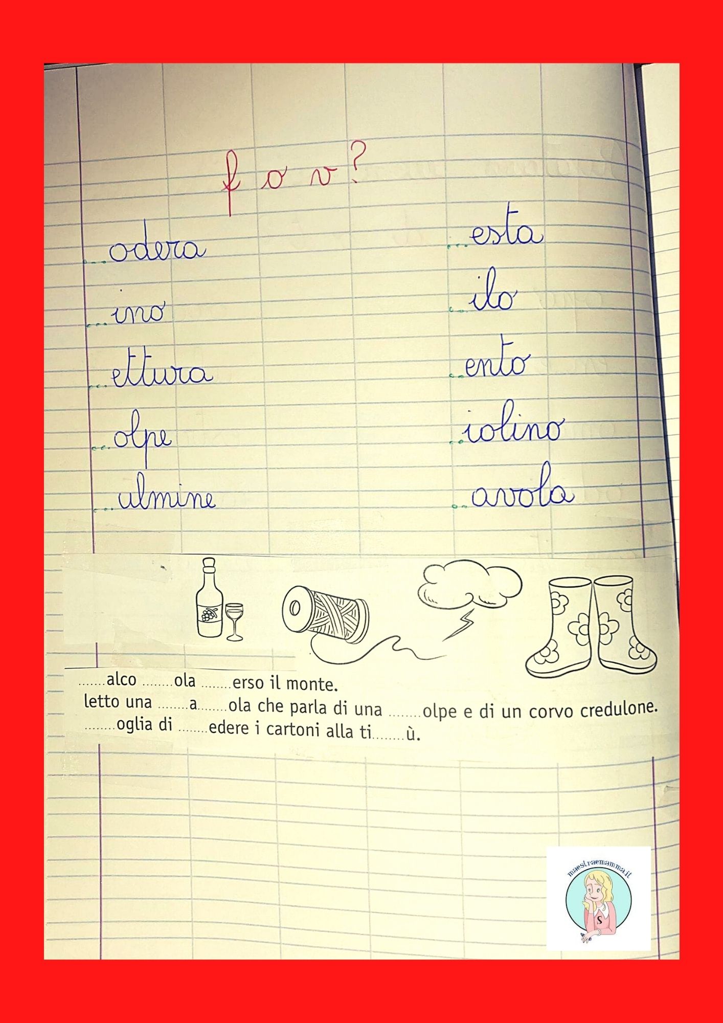 f o v I suoni simili - classe seconda - unità didattica - proposta per la classe