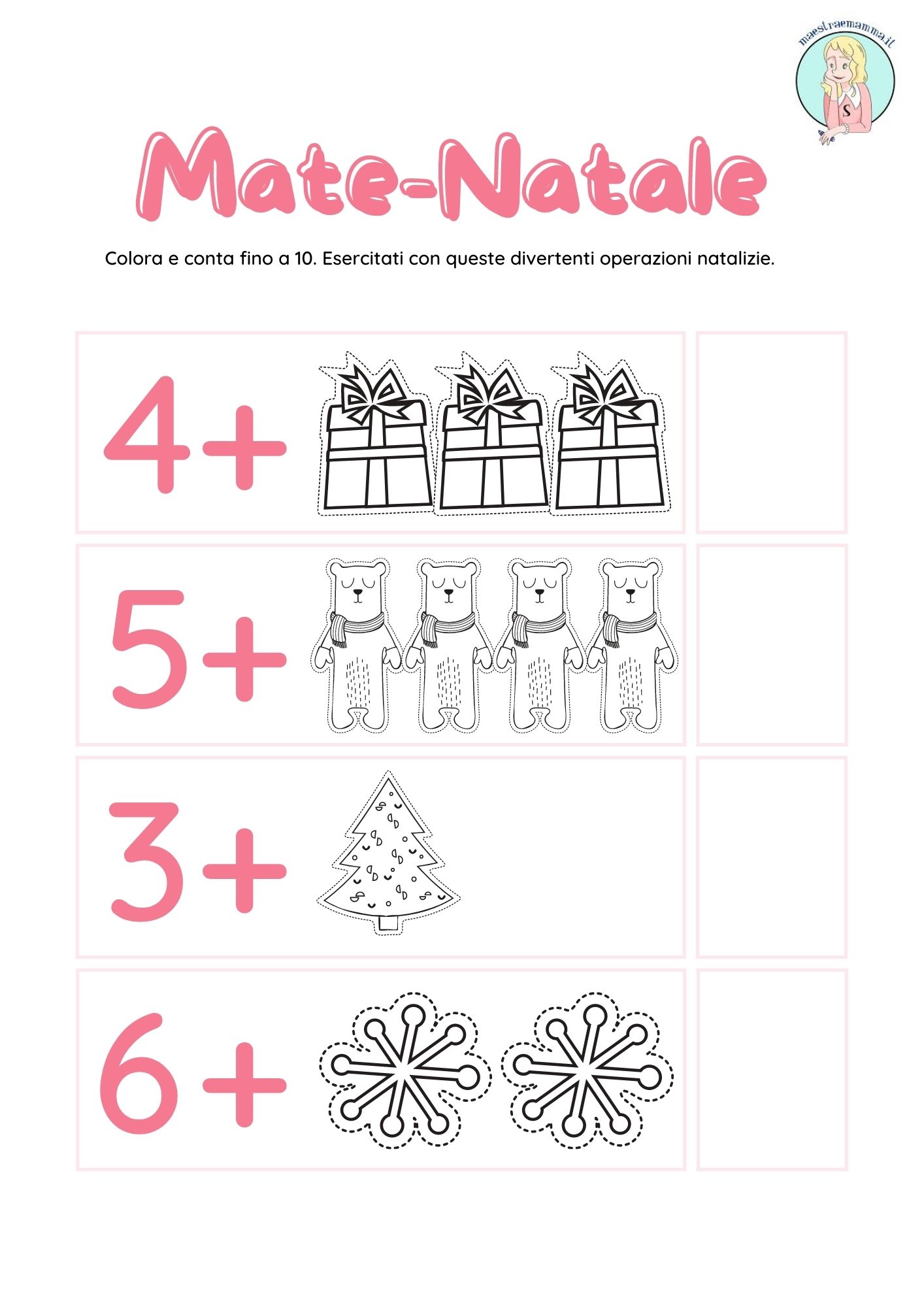 Matematica natalizia in classe prima (addizioni)