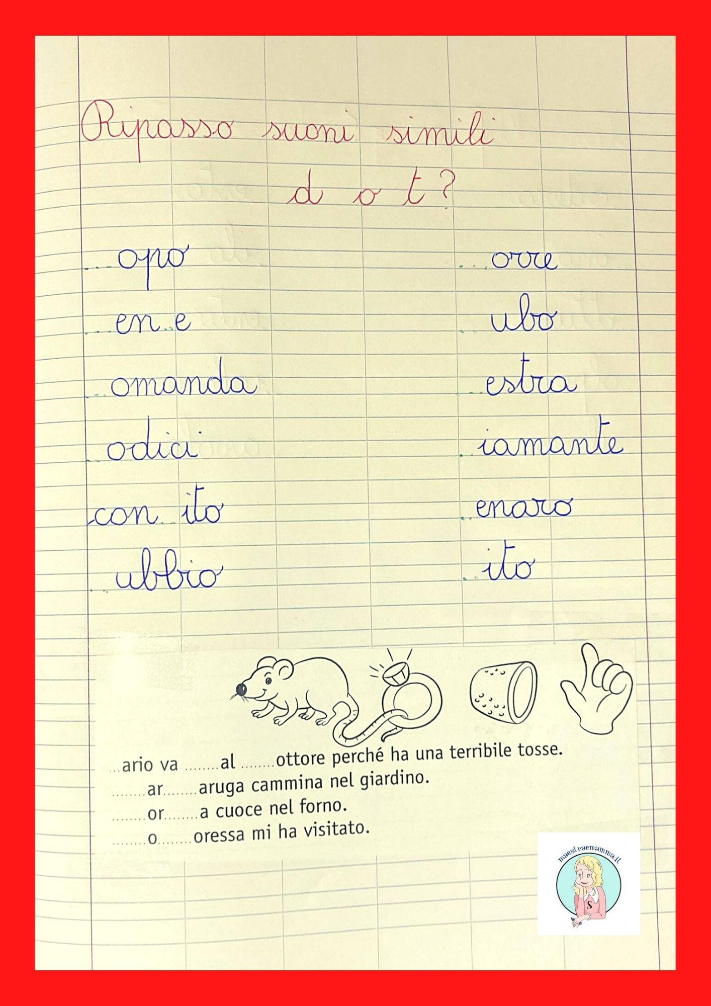 I suoni simili d o f- classe seconda - unità didattica - proposta per la classe