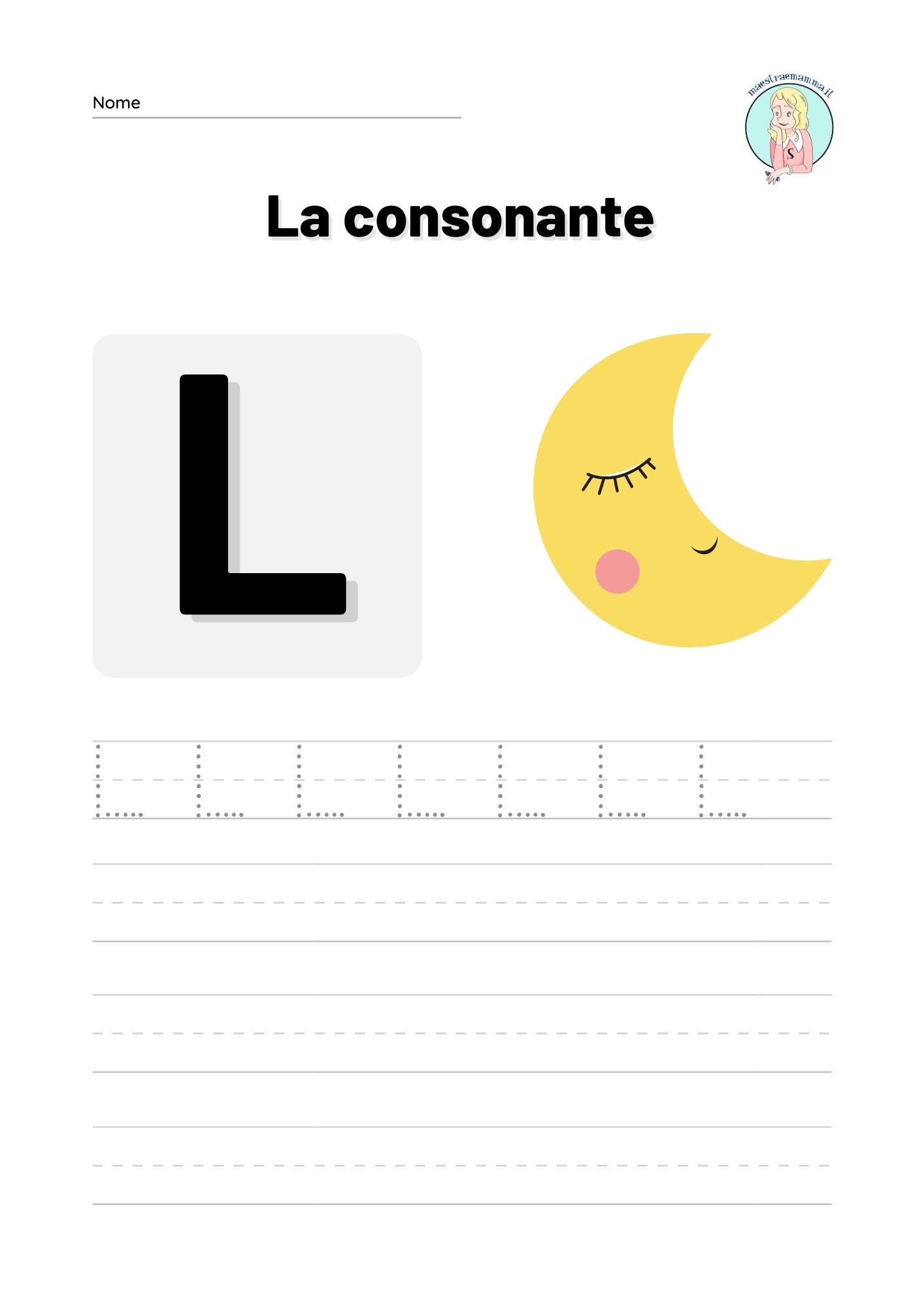 lettera consonante l la le li lo lu schede didattiche attività maestraemamma