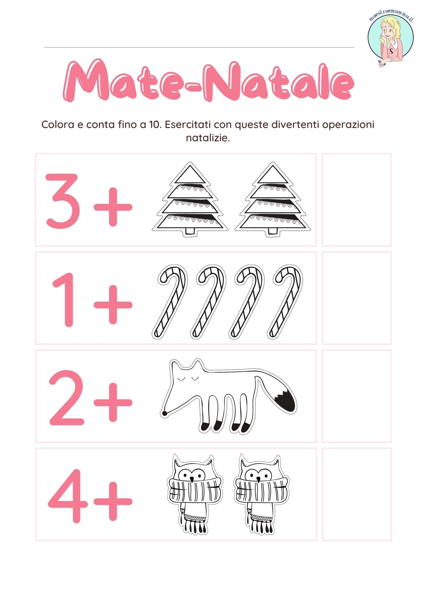 Matematica natalizia in classe prima (addizioni)