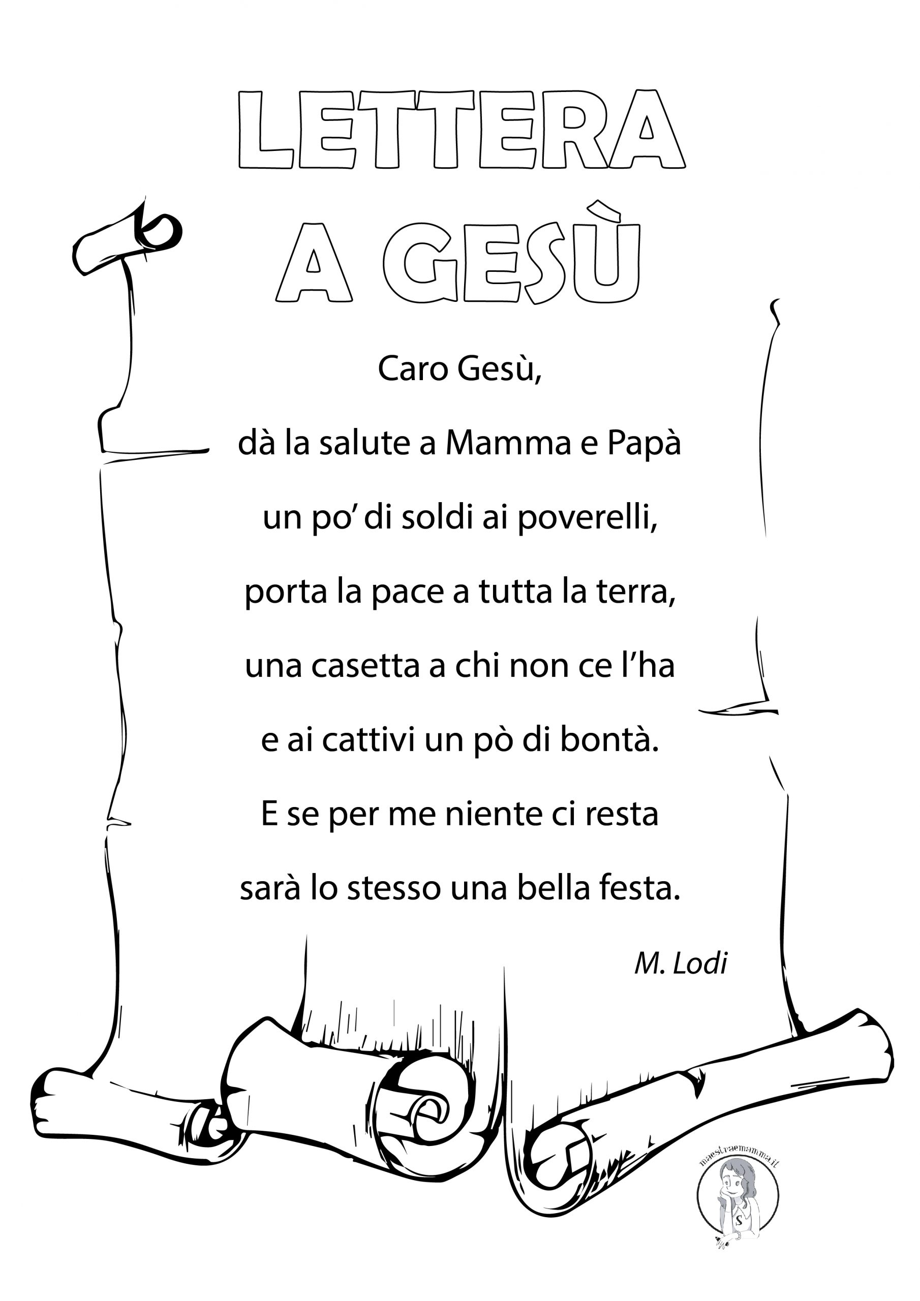 Lettera a Gesù - poesia di Mario Lodi