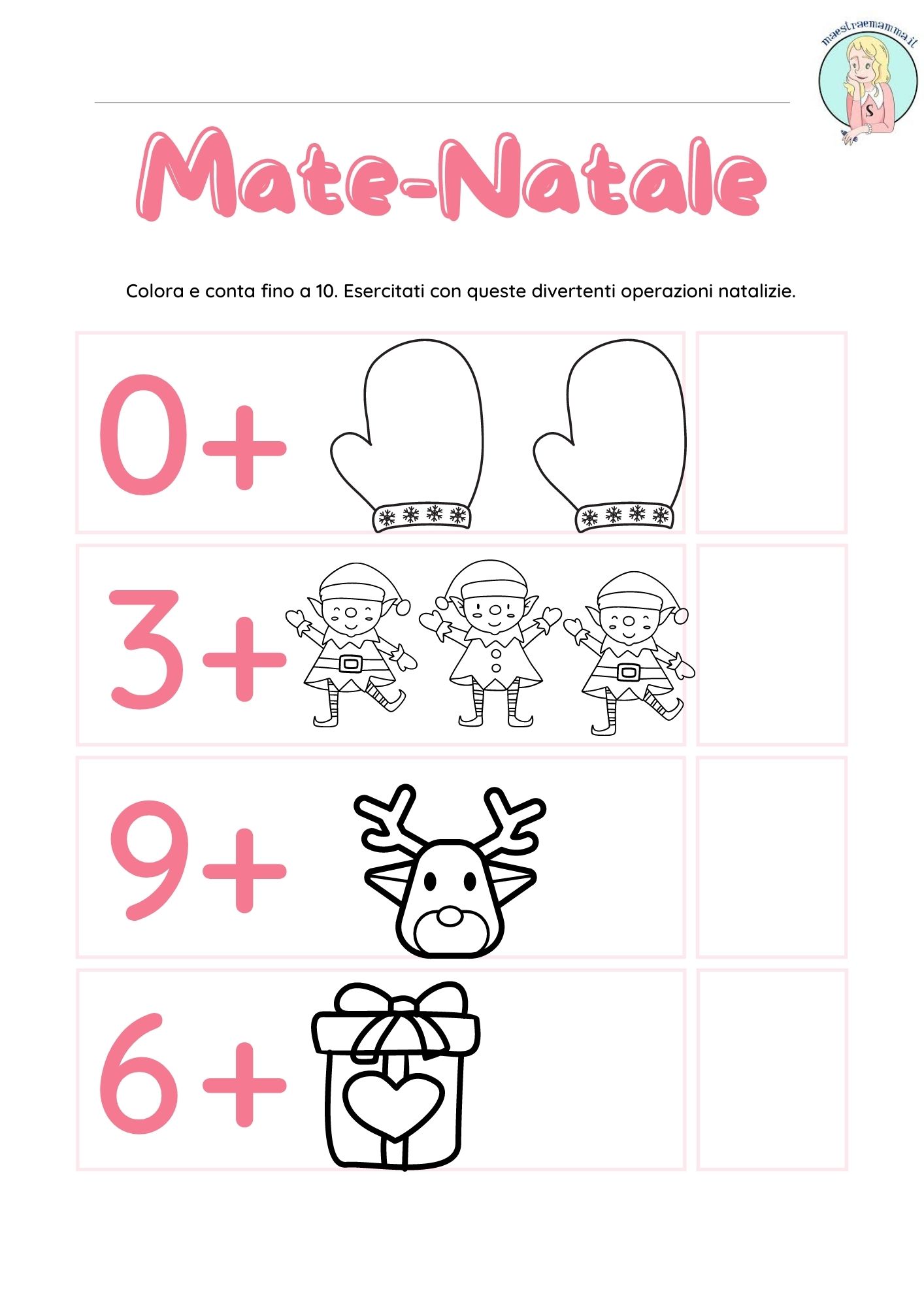 Matematica natalizia in classe prima (addizioni)