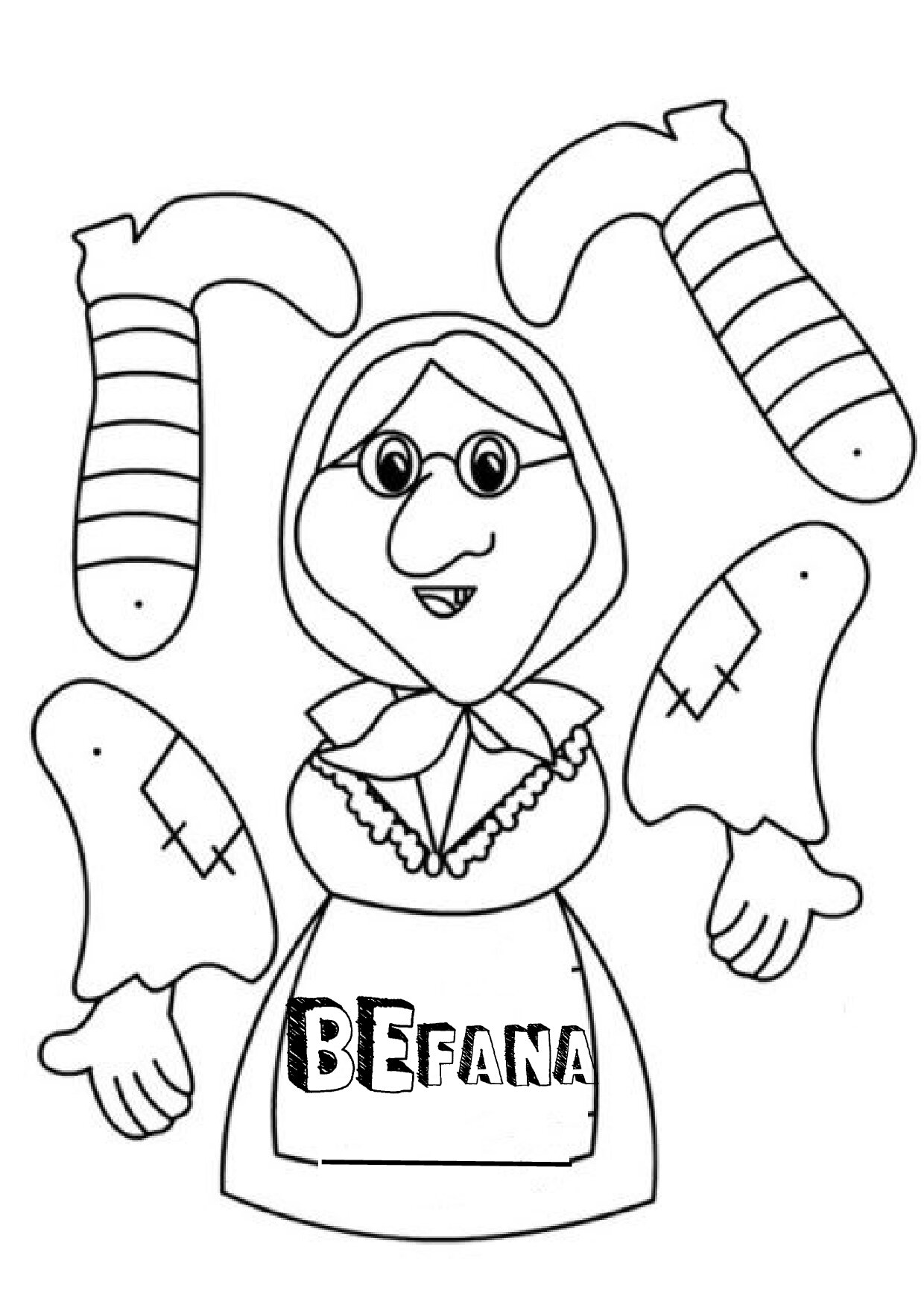 2. PDF con BABBO NATALE, BEFANA, FIORE BA BE BI BO BU