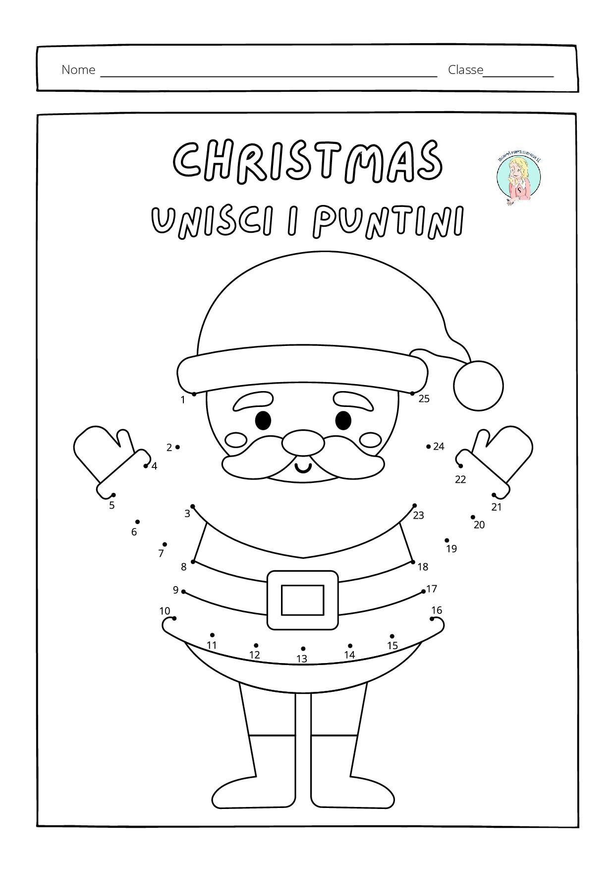 PDF - DISEGNI DI NATALE DA COLORARE : UNISCI I PUNTINI