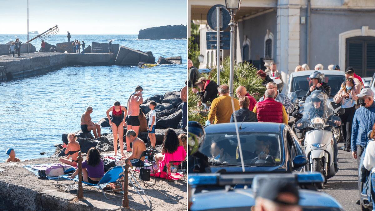 Per Capodanno i catanesi hanno scelto una passeggiata al sole e un tuffo in acqua! (FOTO) - 