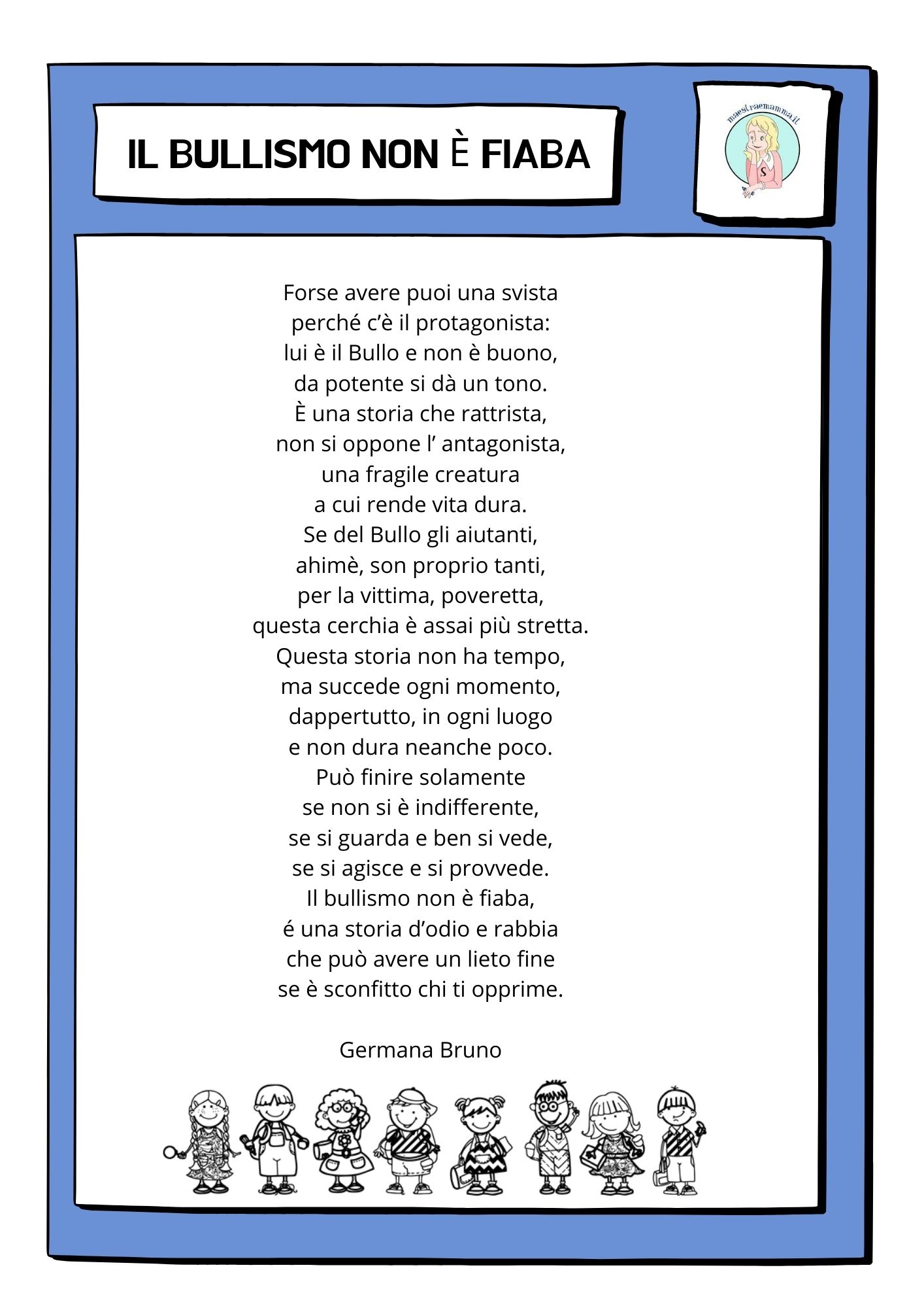 poesia filastrocca bullismo germana bruno
