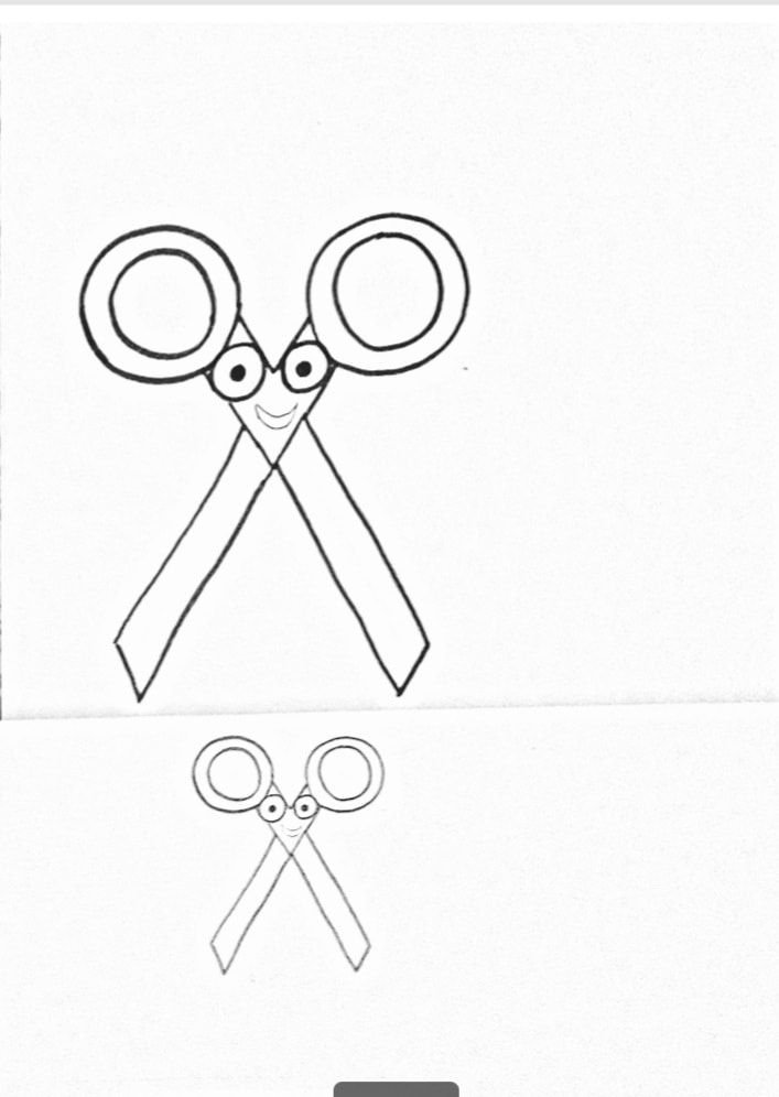 disegno forbici per divisione sillabica lavoro sul quaderno in sillabe classe seconda scuola primaria