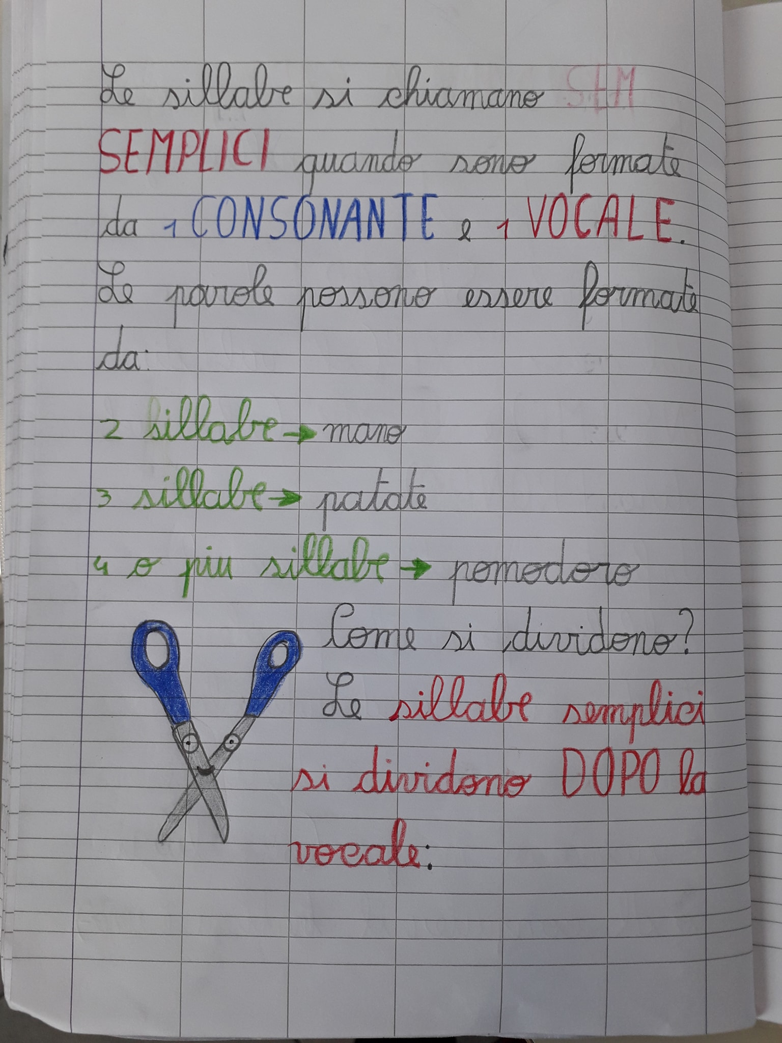 divisione in sillabe regola