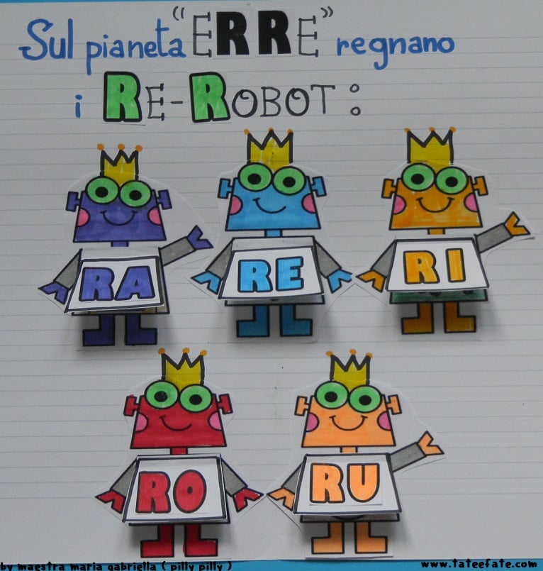 ra re ri ro ru consonante lettera r robot lavoro maestra pilly pilly