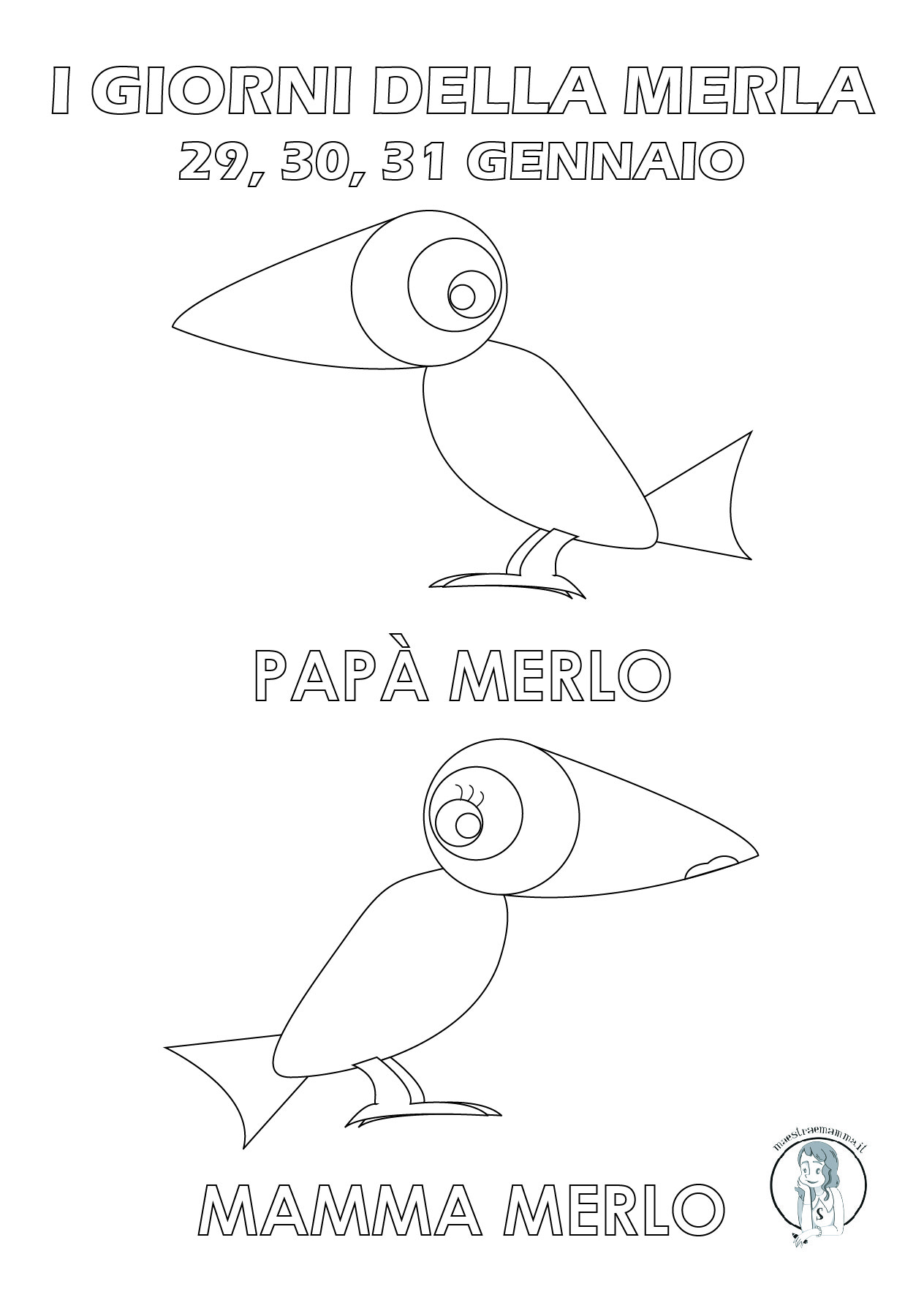 i giorni della merla disegni da stampare colorare a colori scuola infanzia primaria