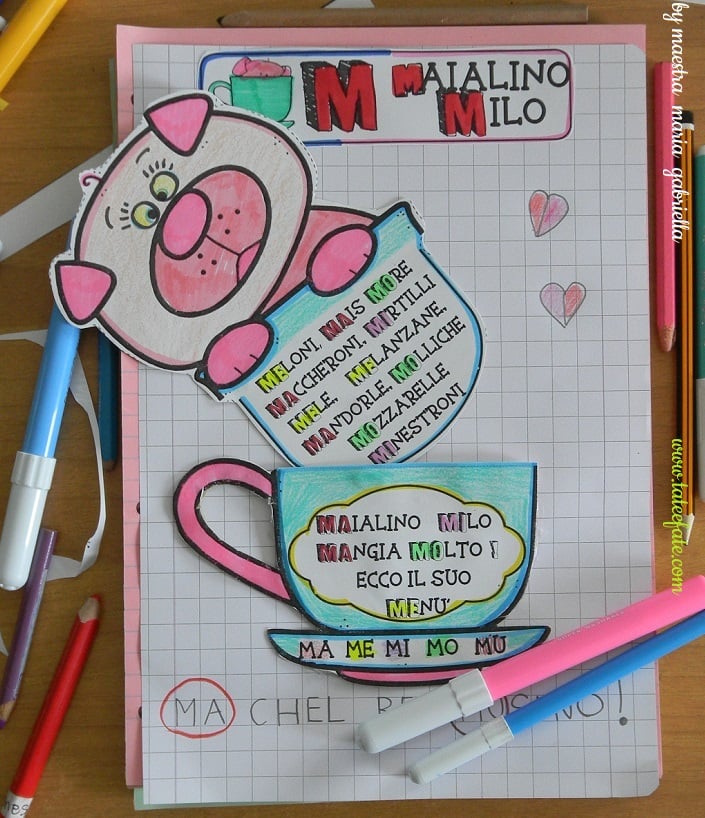 ma me mi mo mu lettera consonante m maestra Pilly Pilly