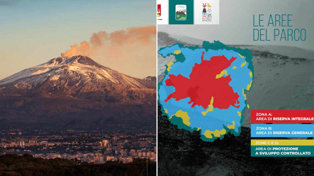 Il vasto e variegato territorio del Parco dell’Etna suddiviso in quattro zone in base ai livelli di tutela - 