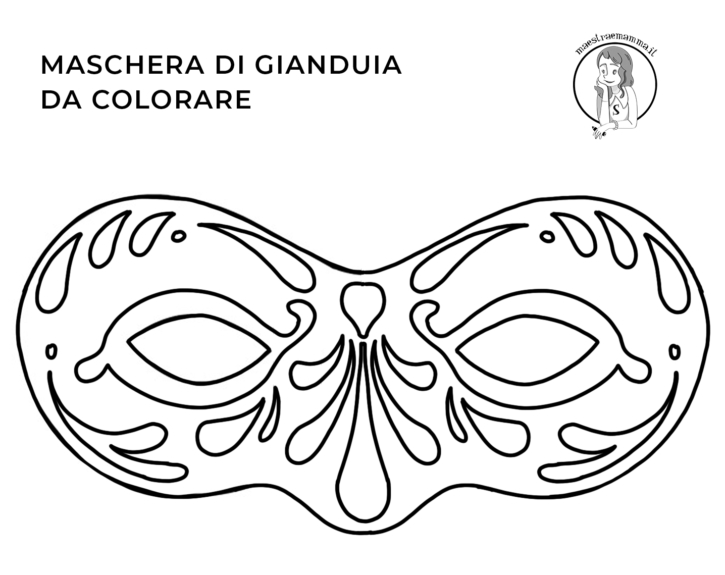 gianduia-Maschere di Carnevale da colorare e ritagliare