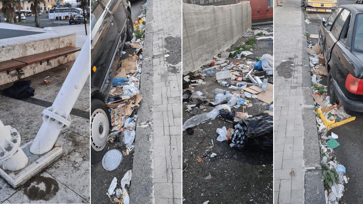 Spazzatura e degrado alla Stazione Centrale di Catania: nemmeno la stazione metro è risparmiata - 