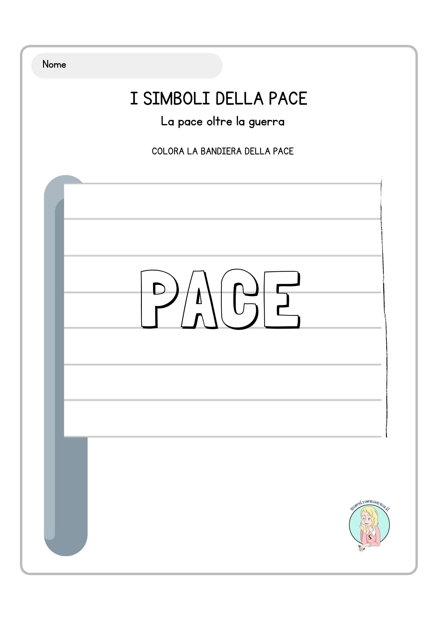 BANDIERA DELLA PACE DA COLORARE