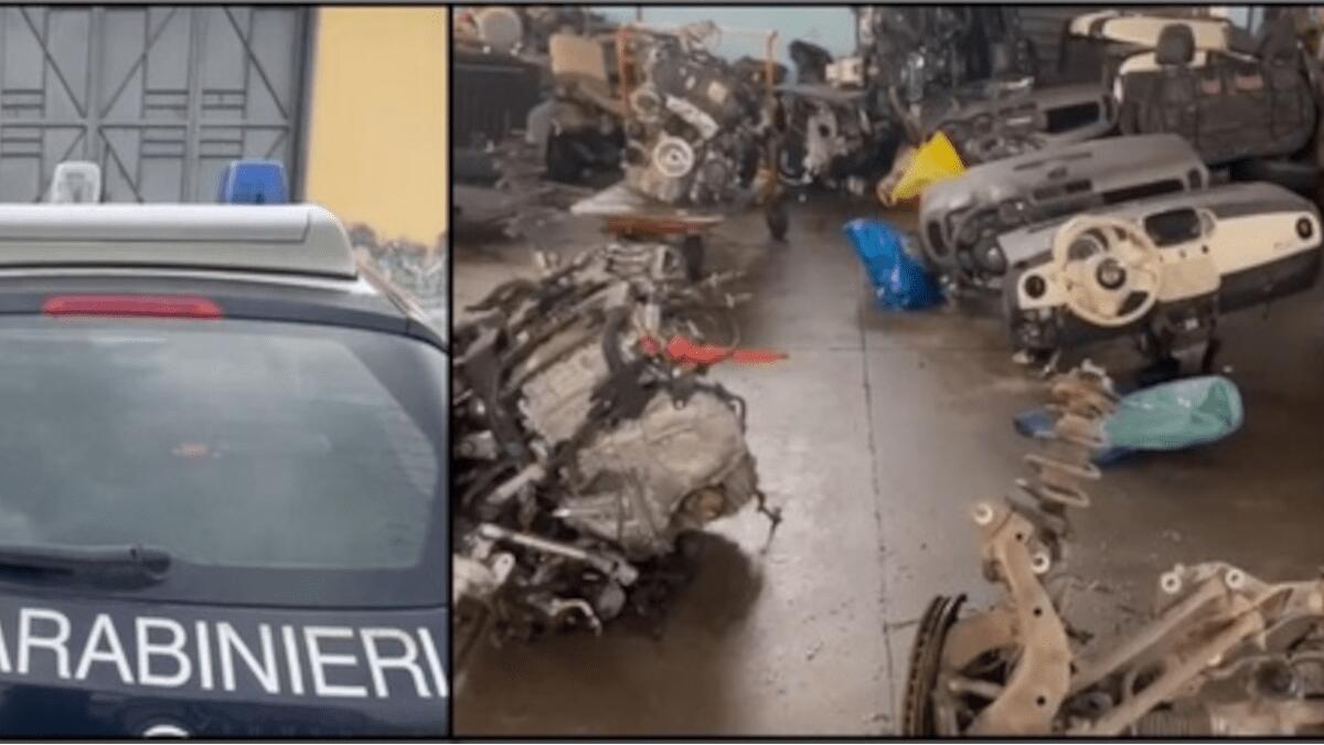 Intero capannone pieno di auto e pezzi di ricambio rubati nel catanese: oltre 46 auto “riconosciute” - 