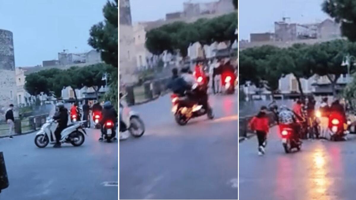Piazza Federico di Svevia è oramai territorio degli incivili in scooter: nessuna presenza istituzionale - 