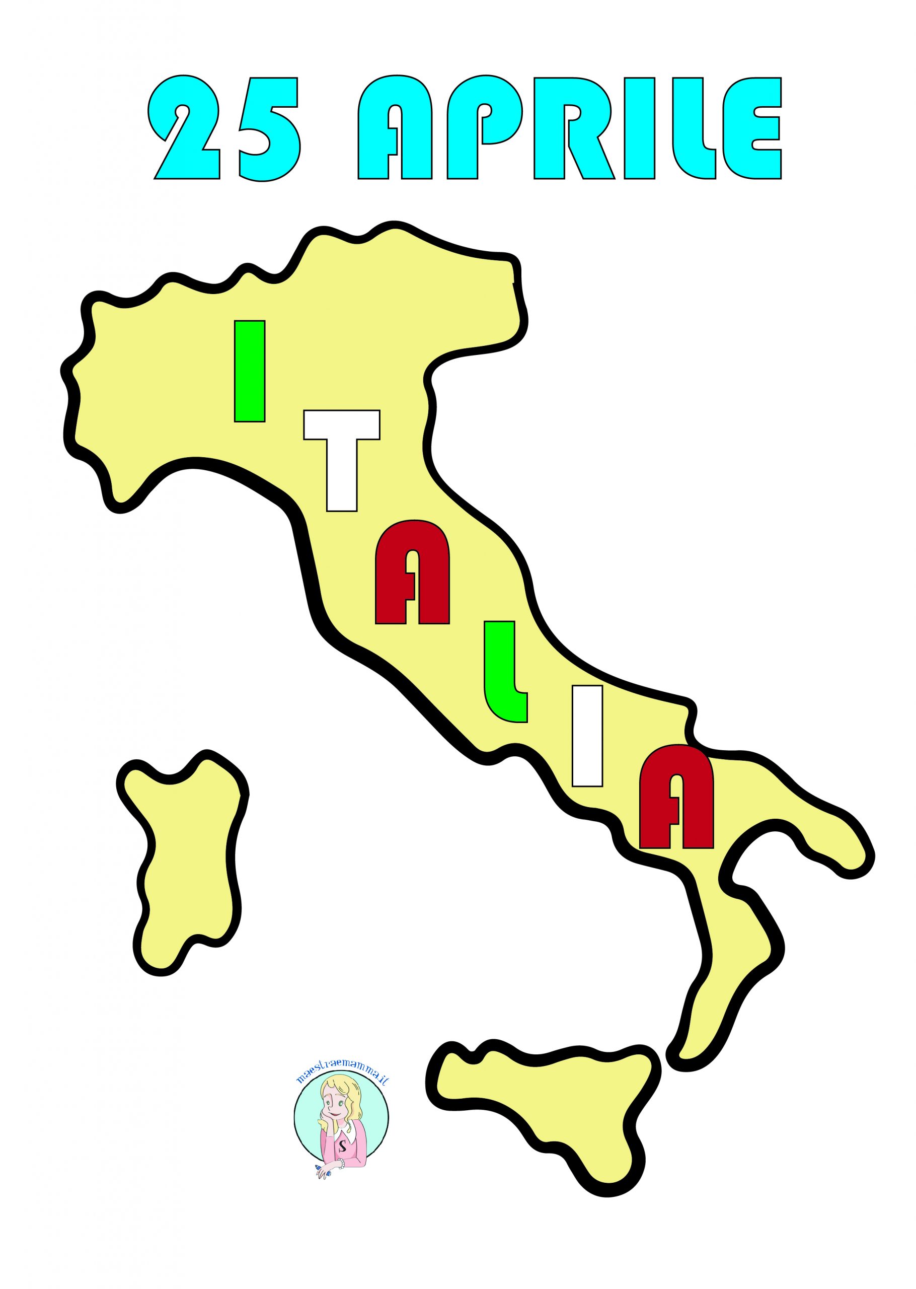 cartina italia 25 Aprile Festa della Liberazione: attività didattiche per la classe